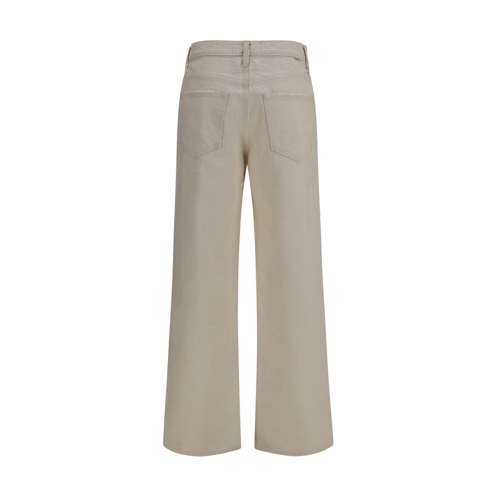Mother Denim Weiße Baumwolljeans im Relaxed Fit