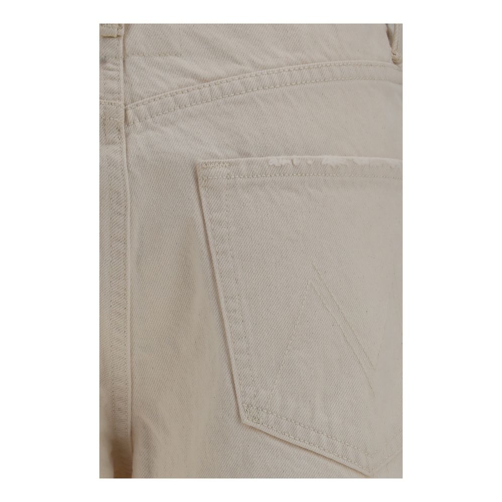 Mother Denim Weiße Baumwolljeans im Relaxed Fit