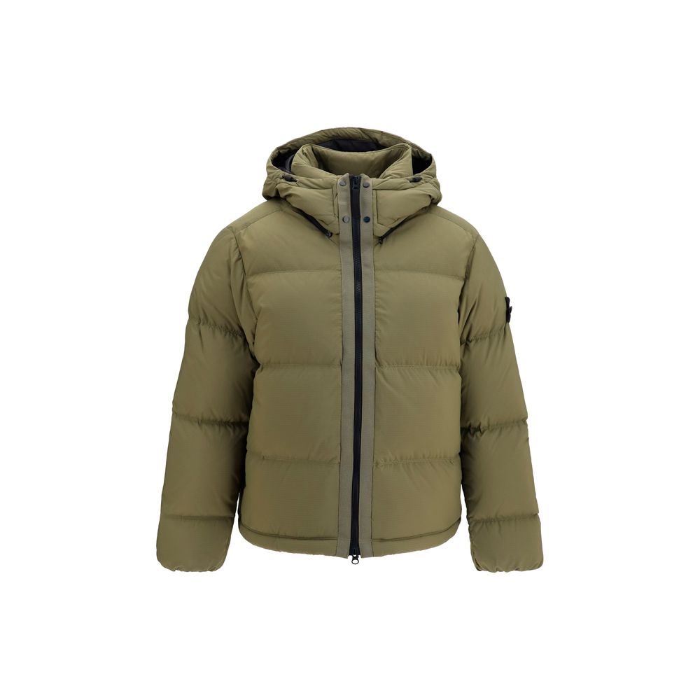 Stone Island Zweifarbige Polyamid-Steppjacke in voller Länge