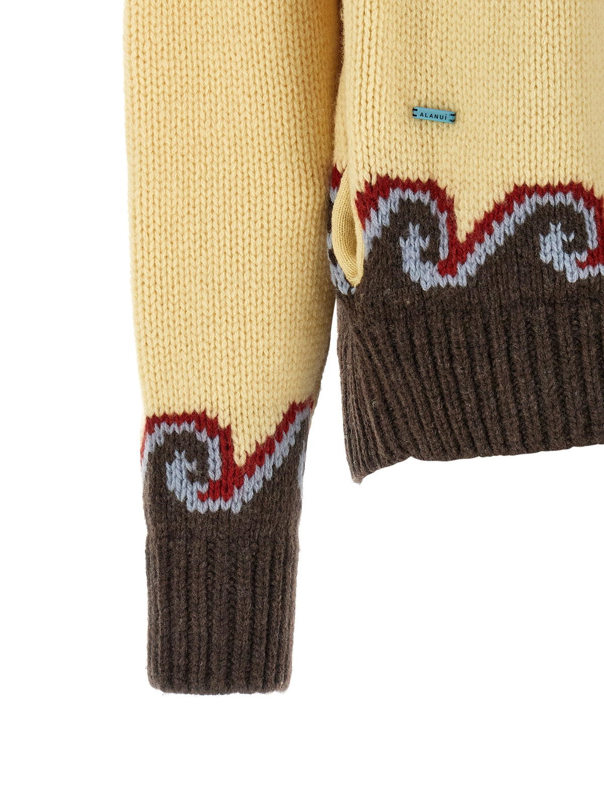 Alanui Mehrfarbige Strickjacke aus reiner Schurwolle