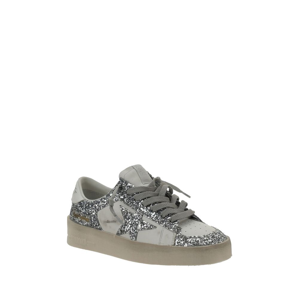Golden Goose Graue Bos Taurus Kalbsleder Low-Top-Sneaker