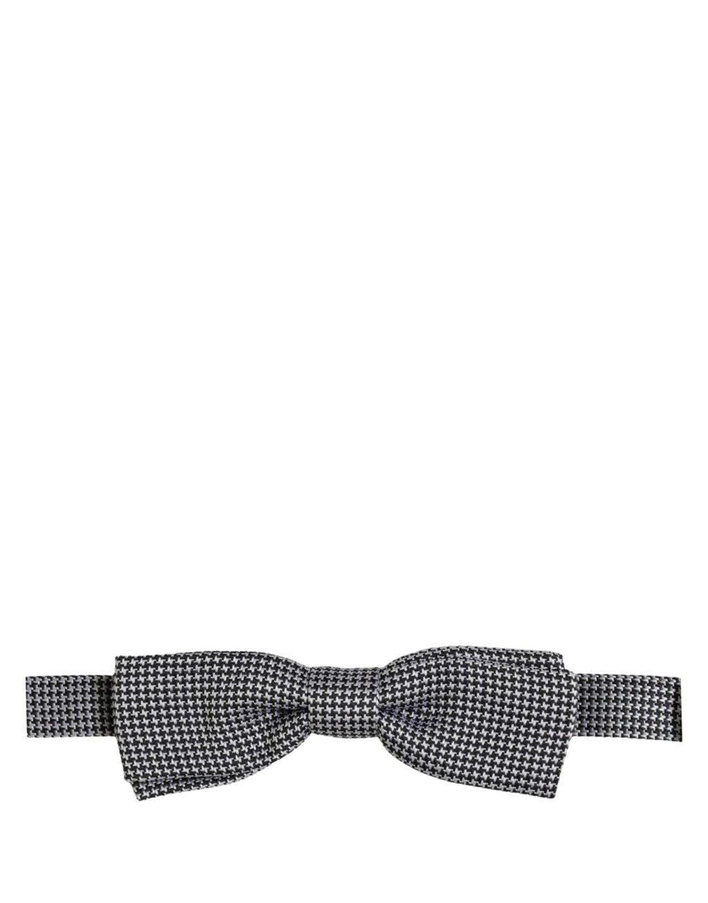 Dolce & Gabbana Schwarze und weiße Hahnentritt-Krawatte mit verstellbarem Halteband