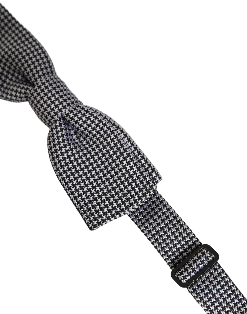 Dolce & Gabbana Schwarze und weiße Hahnentritt-Krawatte mit verstellbarem Halteband