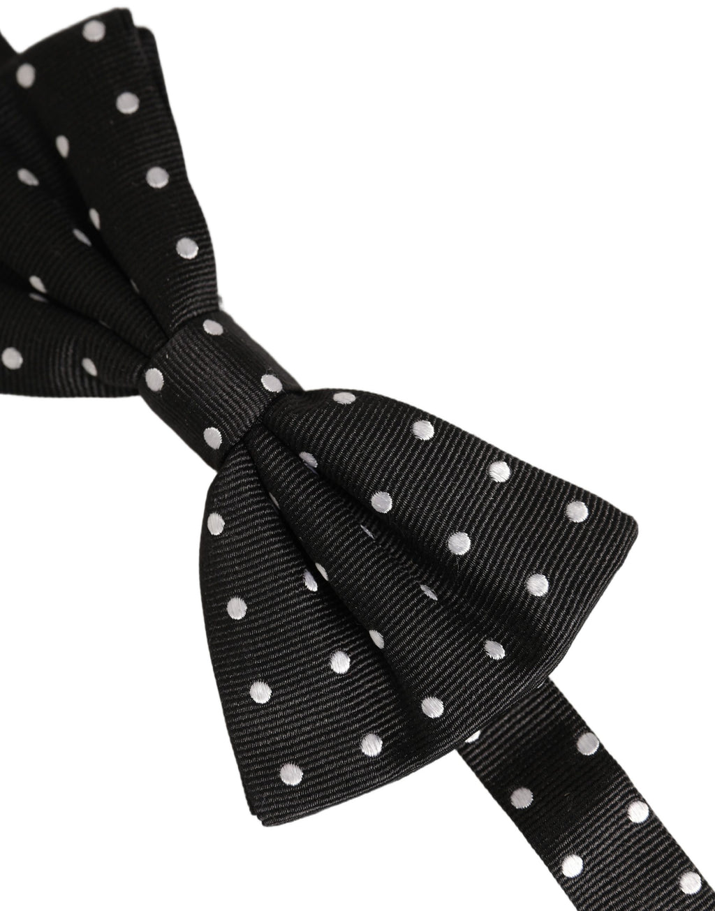 Dolce & Gabbana Schwarze und weiße gepunktete, verstellbare Papillon-Fliege