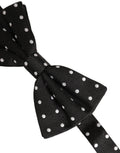 Dolce & Gabbana Schwarze und weiße gepunktete, verstellbare Papillon-Fliege