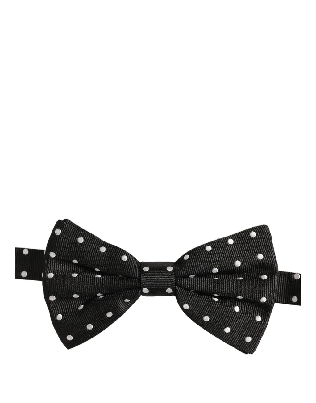 Dolce & Gabbana Schwarze und weiße gepunktete, verstellbare Papillon-Fliege