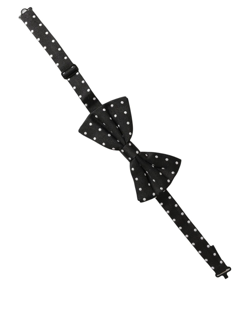 Dolce & Gabbana Schwarze und weiße gepunktete, verstellbare Papillon-Fliege