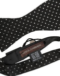 Dolce & Gabbana Schwarze und weiße gepunktete, verstellbare Papillon-Fliege