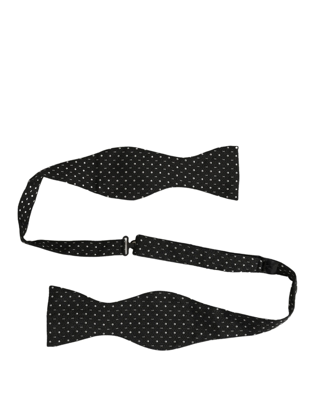 Dolce & Gabbana Schwarze und weiße gepunktete, verstellbare Papillon-Fliege