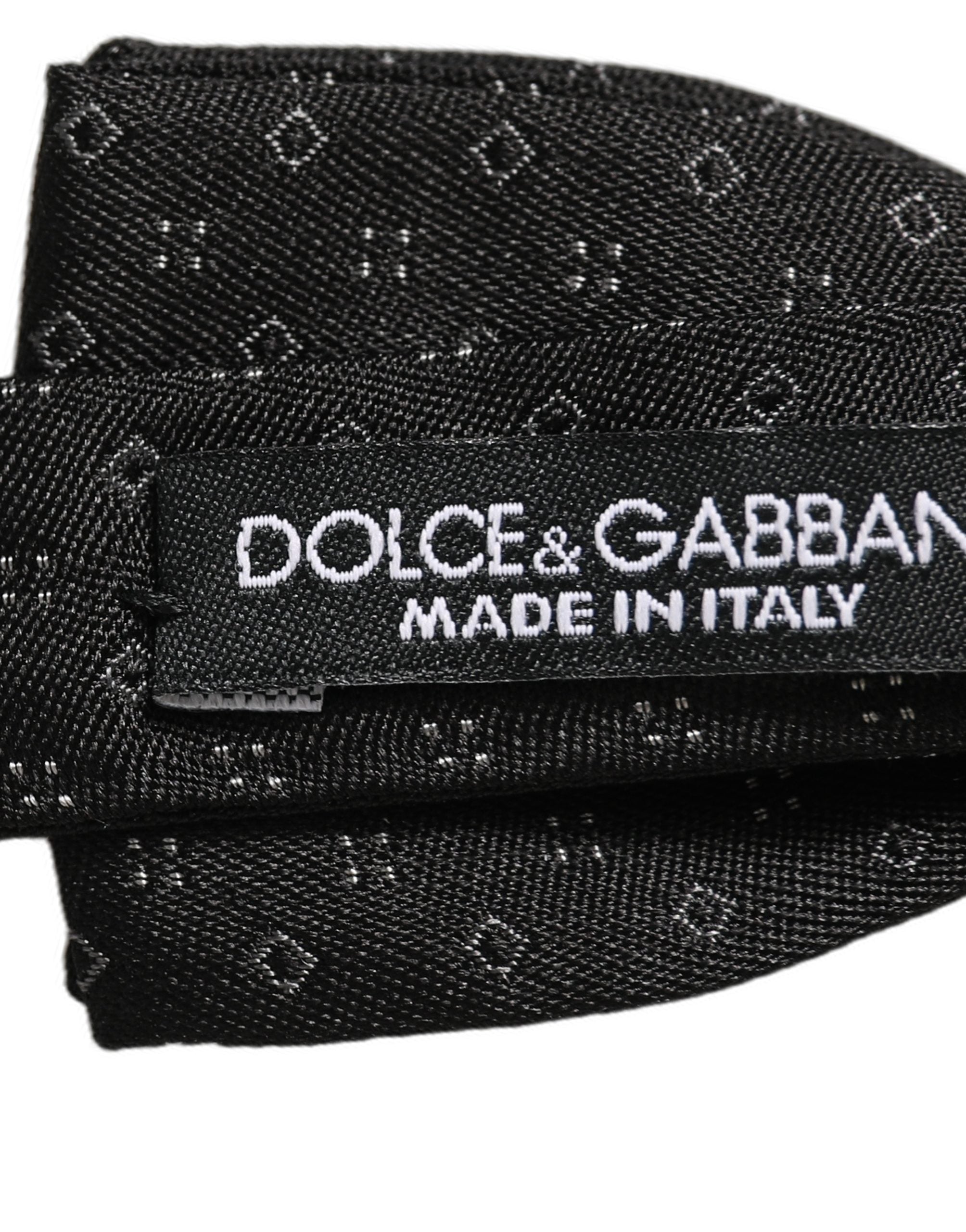 Dolce & Gabbana Verstellbare Papillon-Fliege mit schwarzem Rautenmuster