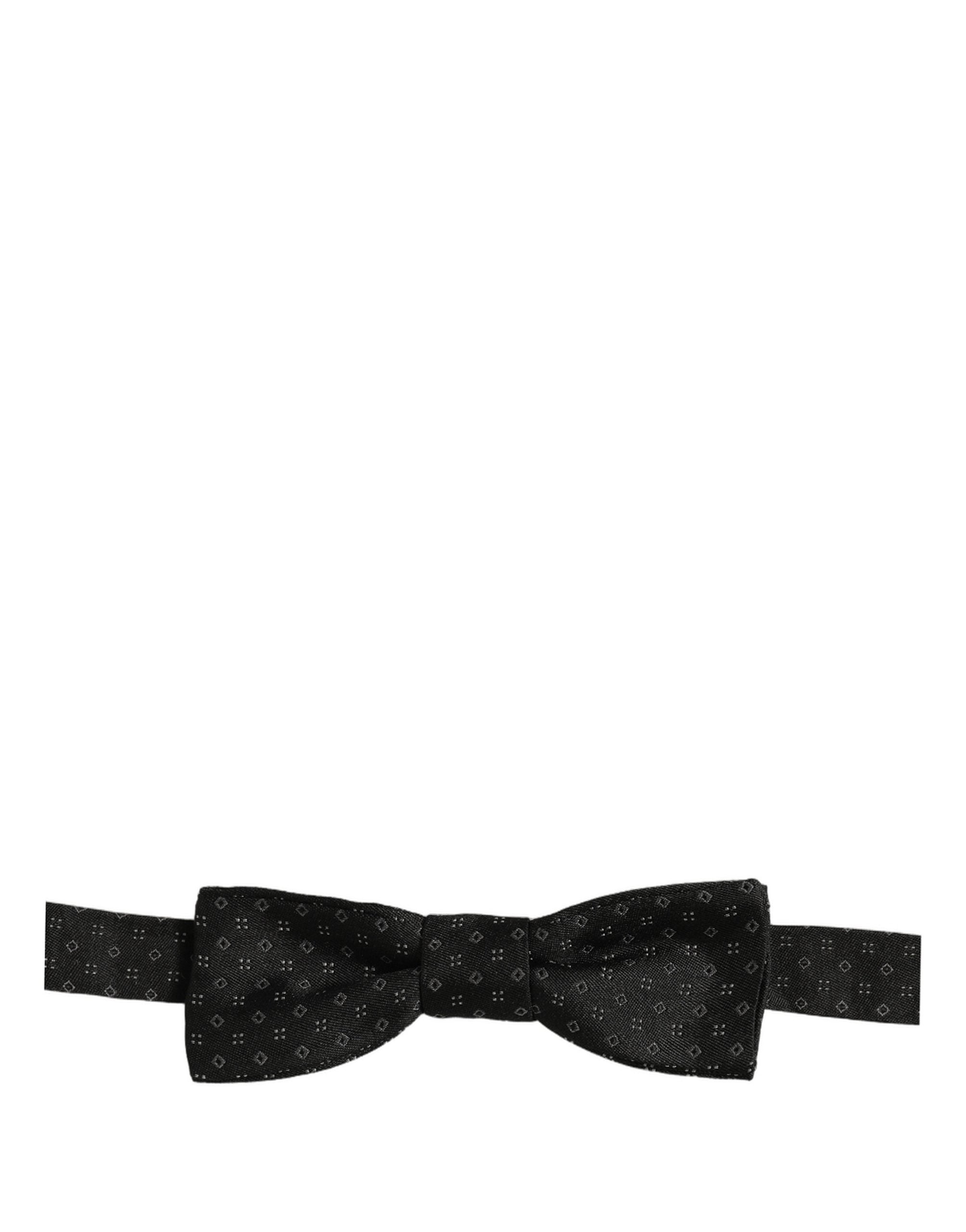 Dolce & Gabbana Verstellbare Papillon-Fliege mit schwarzem Rautenmuster