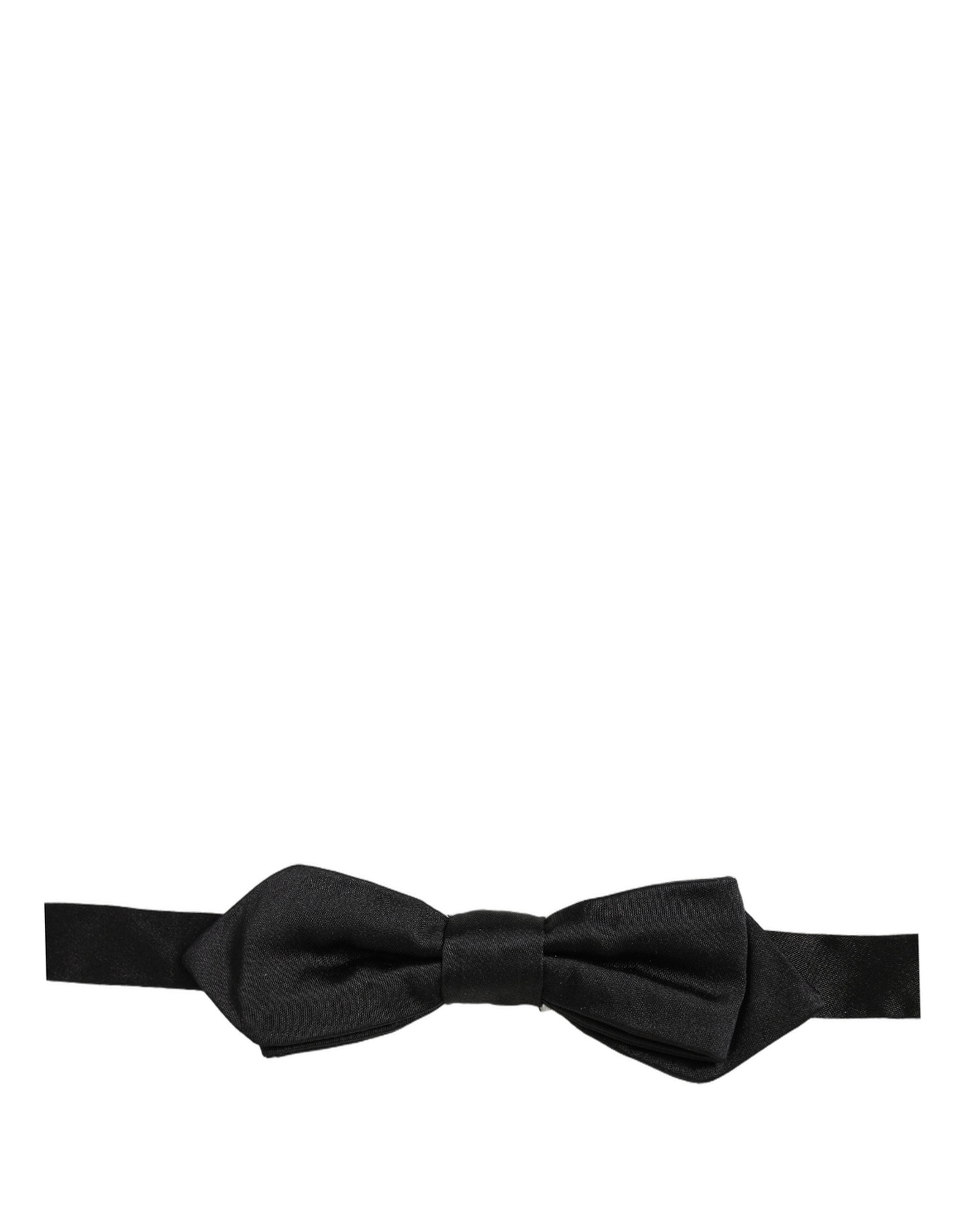 Dolce & Gabbana Herren Schwarze 100% Seide Verstellbare Krawatte Fliege