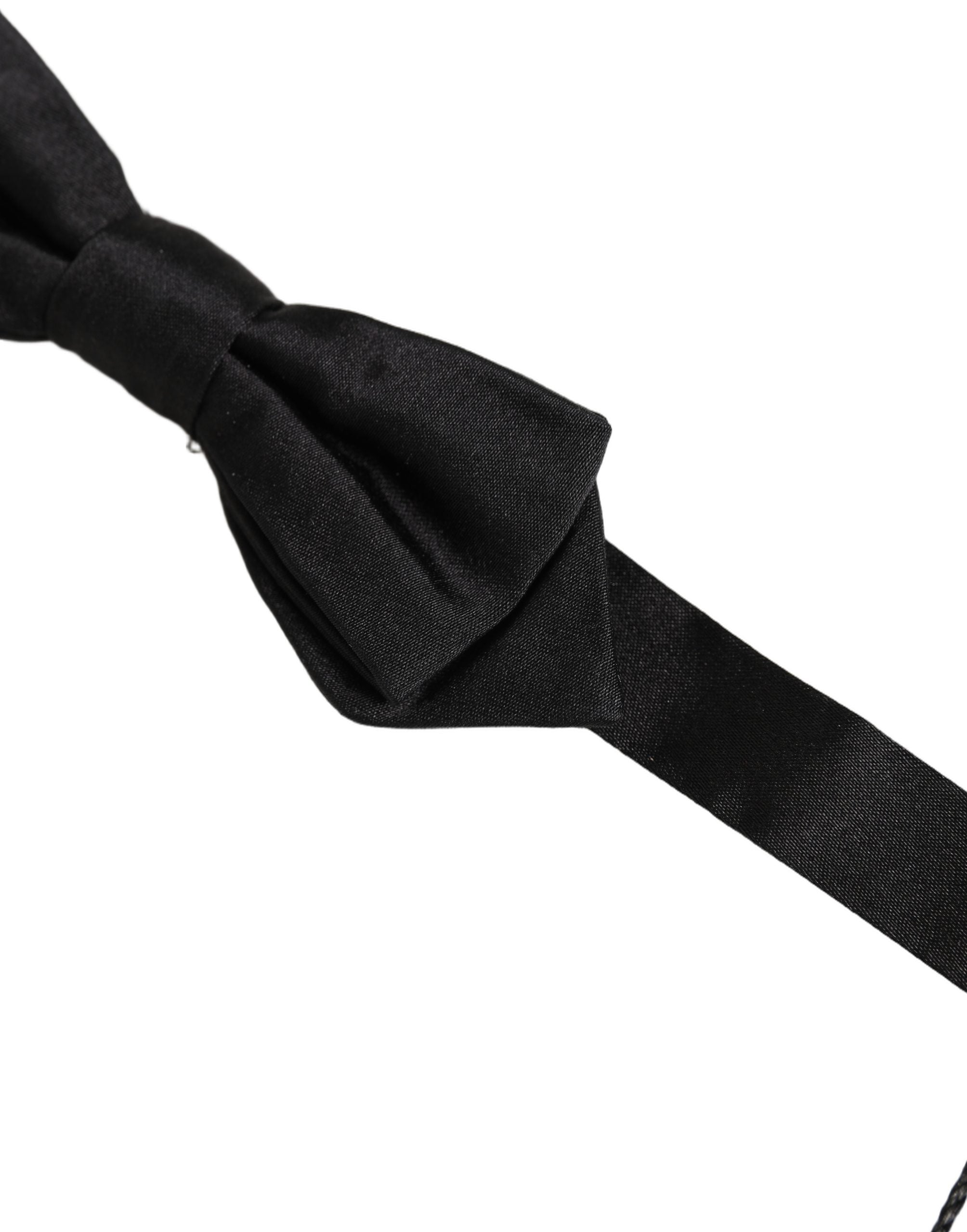 Dolce & Gabbana Herren Schwarze 100% Seide Verstellbare Krawatte Fliege