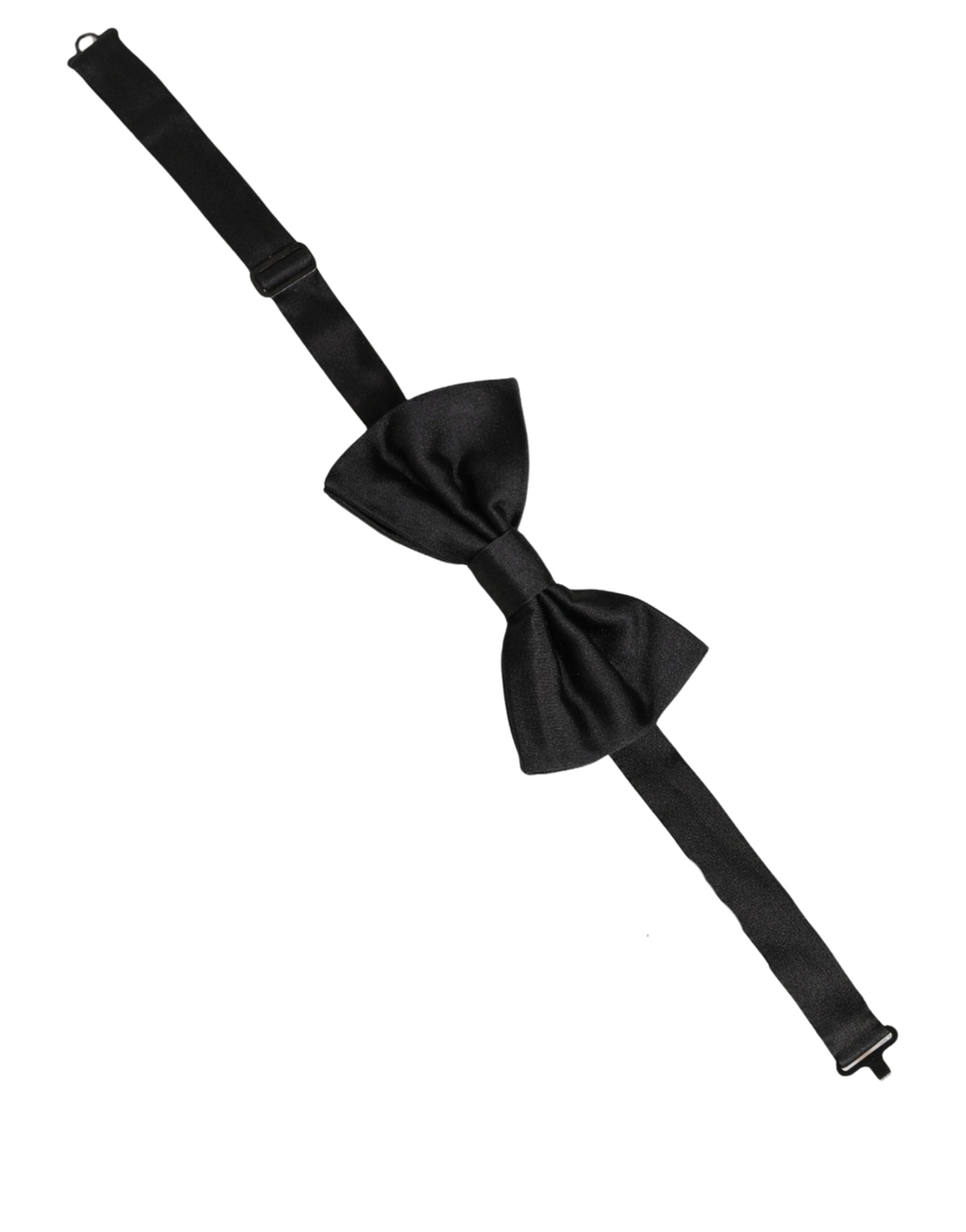 Dolce & Gabbana Herren Schwarze 100% Seide Verstellbare Krawatte Fliege