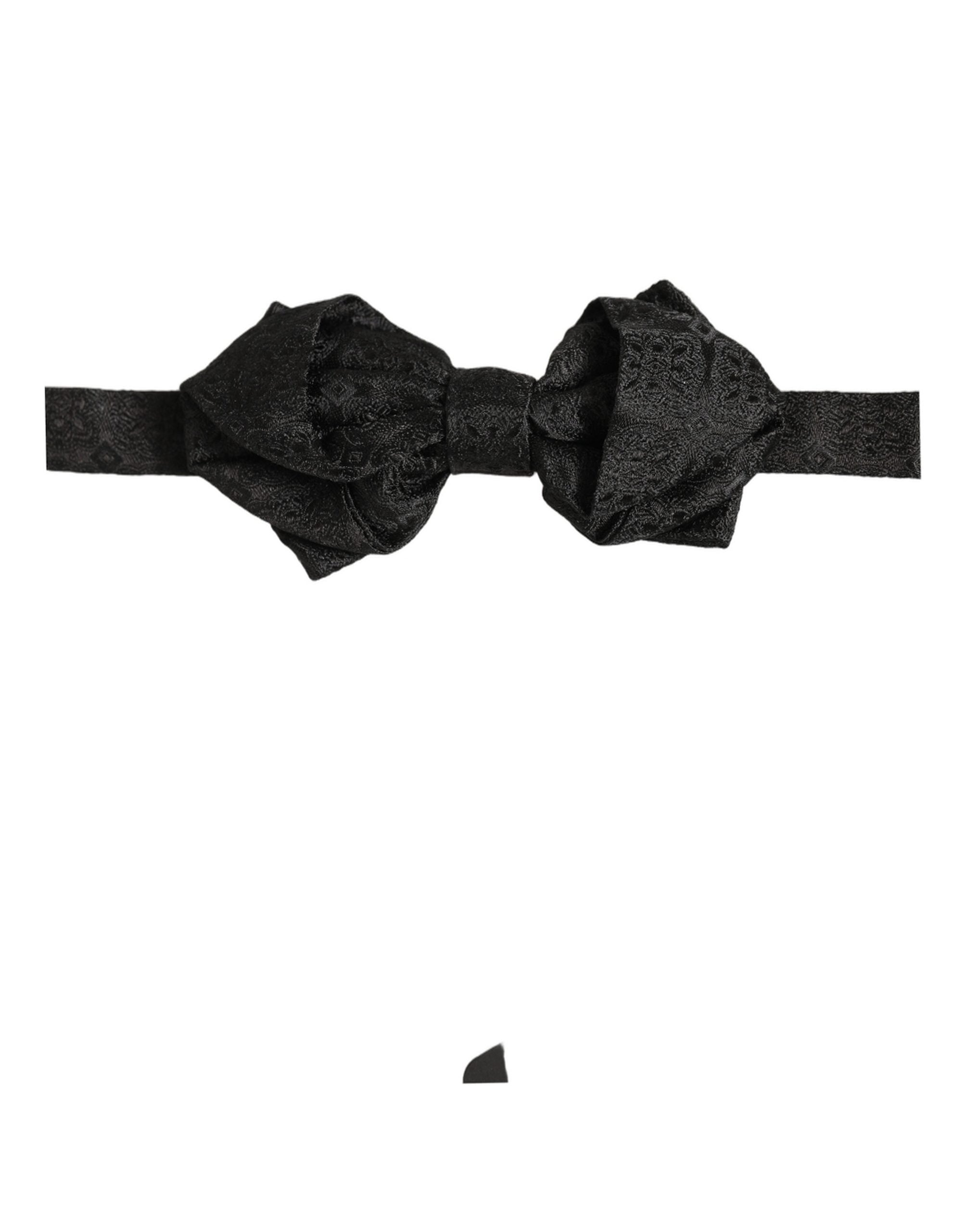 Dolce & Gabbana Herren Schwarze Paisley Seide Verstellbare Krawatte Fliege