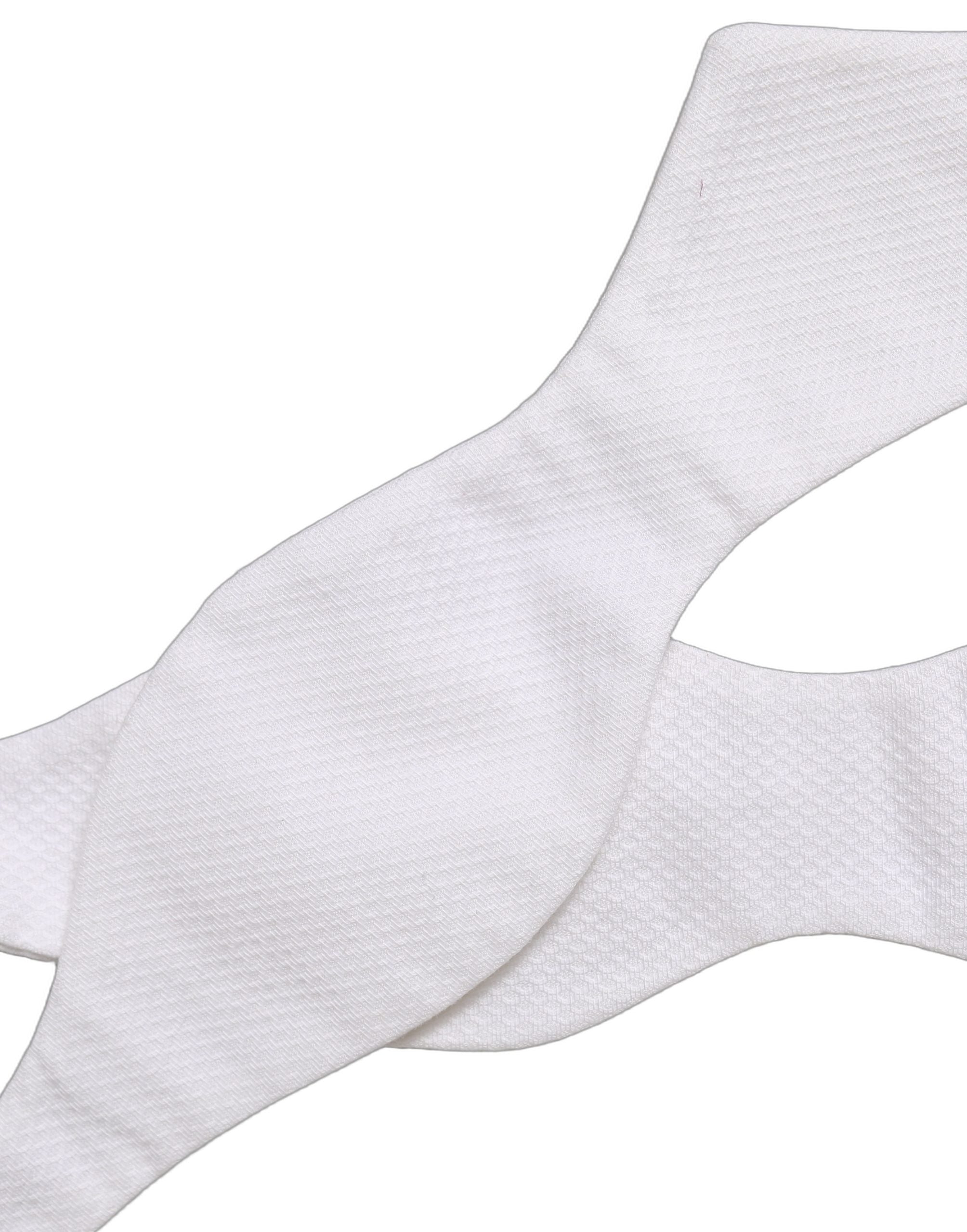 Dolce & Gabbana Herren Fliege aus 100% Seide, Weiß, Verstellbar