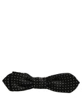 Dolce & Gabbana Schwarze und weiße gepunktete, verstellbare Papillon-Fliege