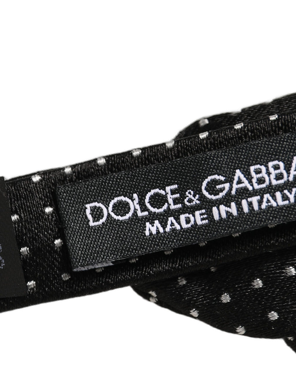 Dolce & Gabbana Schwarze und weiße gepunktete, verstellbare Papillon-Fliege