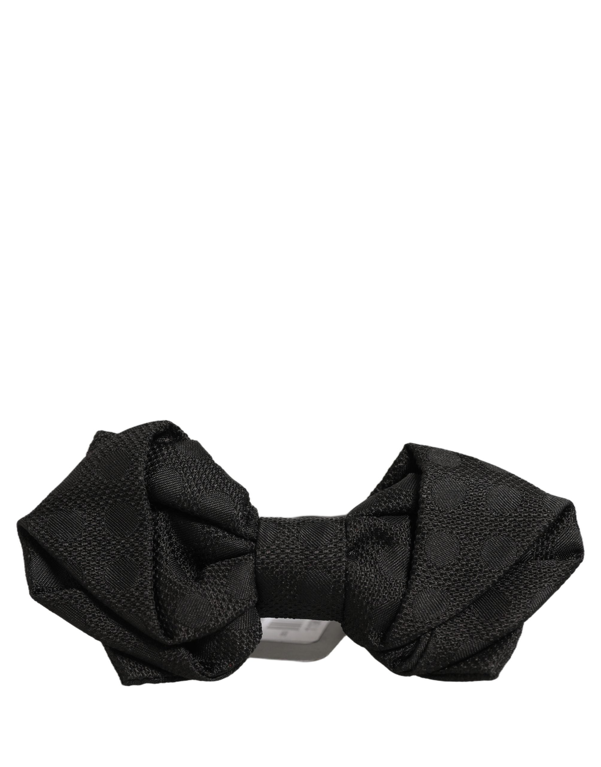 Dolce & Gabbana Herren Schwarze 100% Seide Verstellbare Krawatte Fliege
