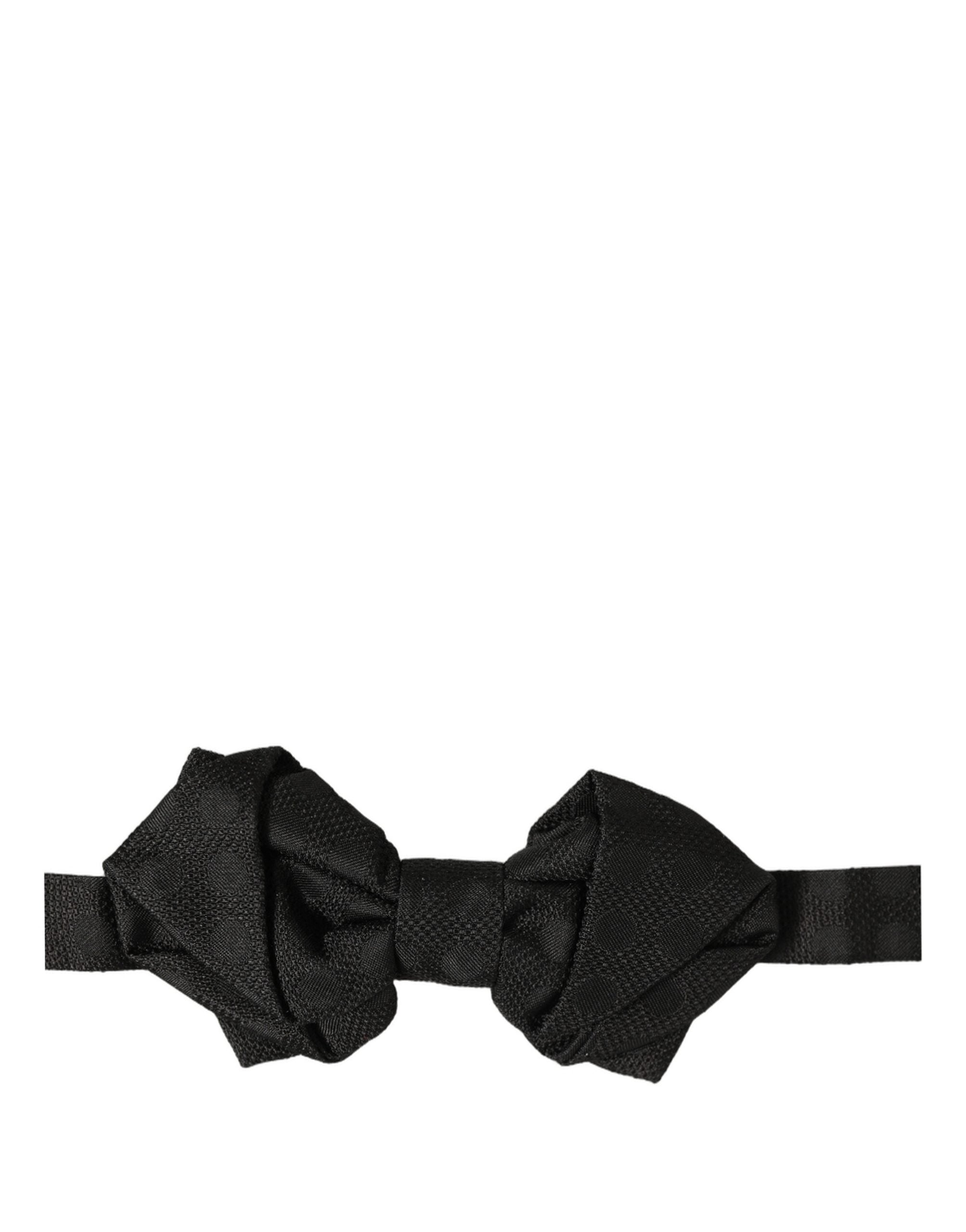 Dolce & Gabbana Herren Schwarze 100% Seide Verstellbare Krawatte Fliege