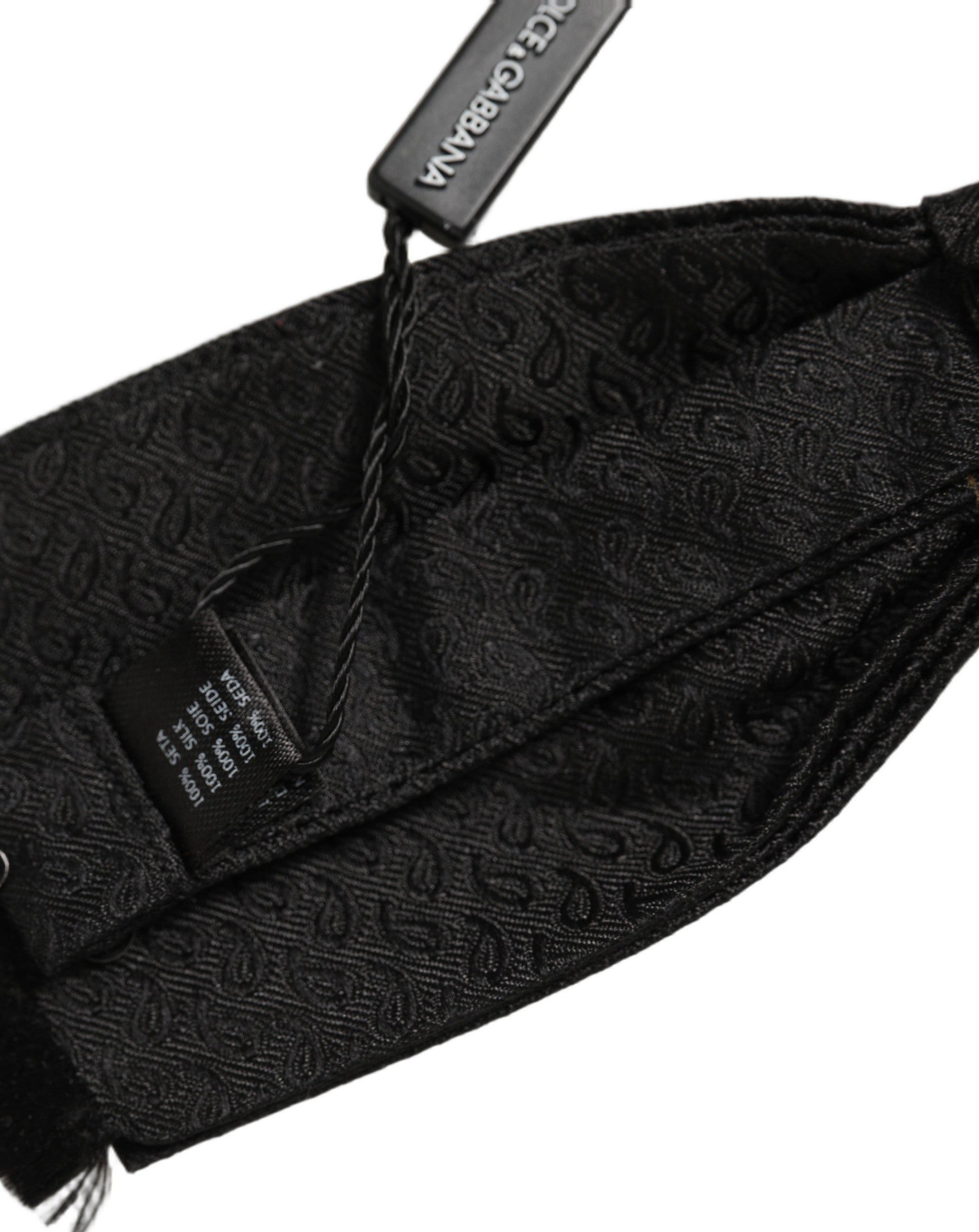 Dolce & Gabbana Herren Schwarze 100% Seide Verstellbare Hals-Papillon-Fliege
