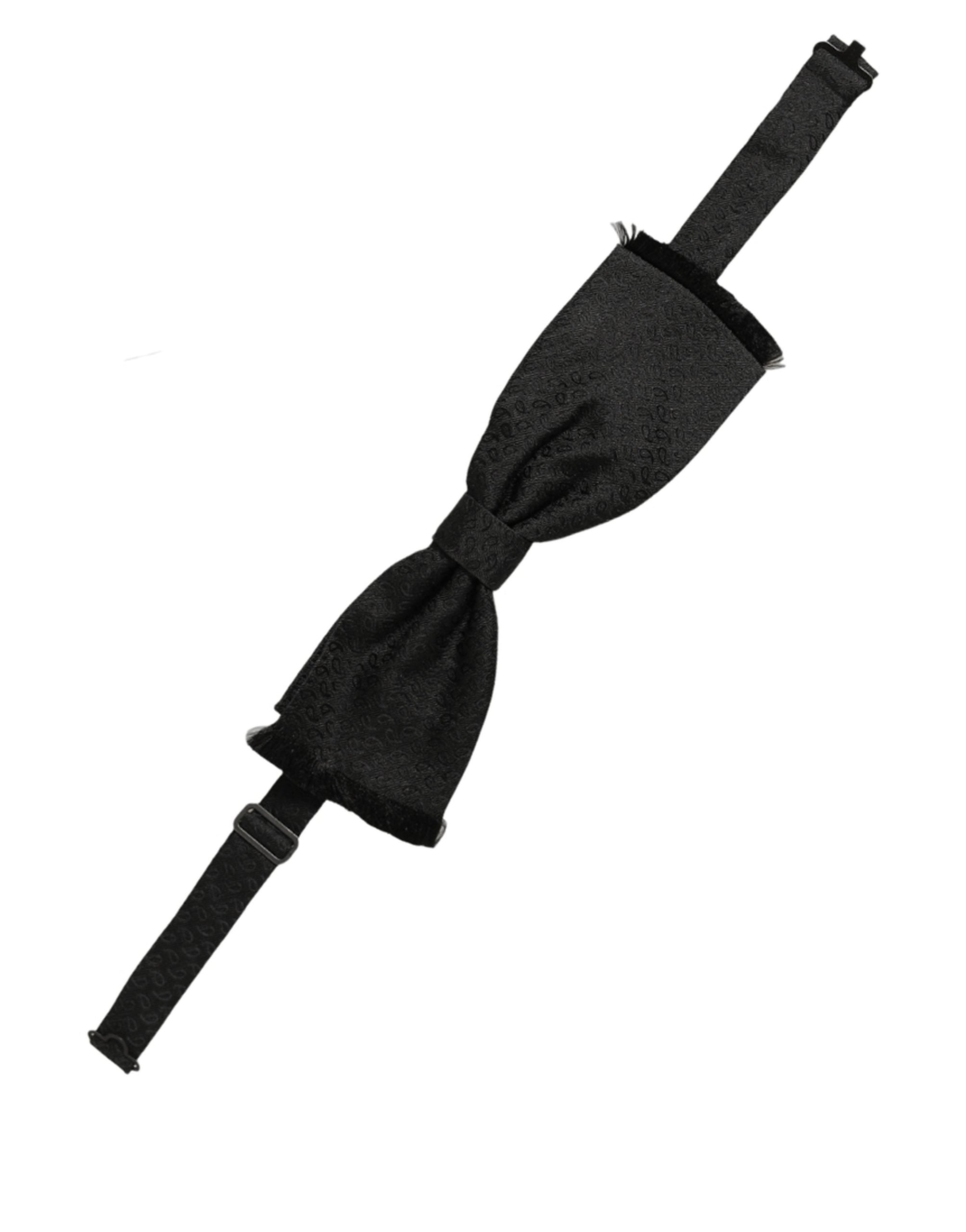 Dolce & Gabbana Herren Schwarze 100% Seide Verstellbare Hals-Papillon-Fliege