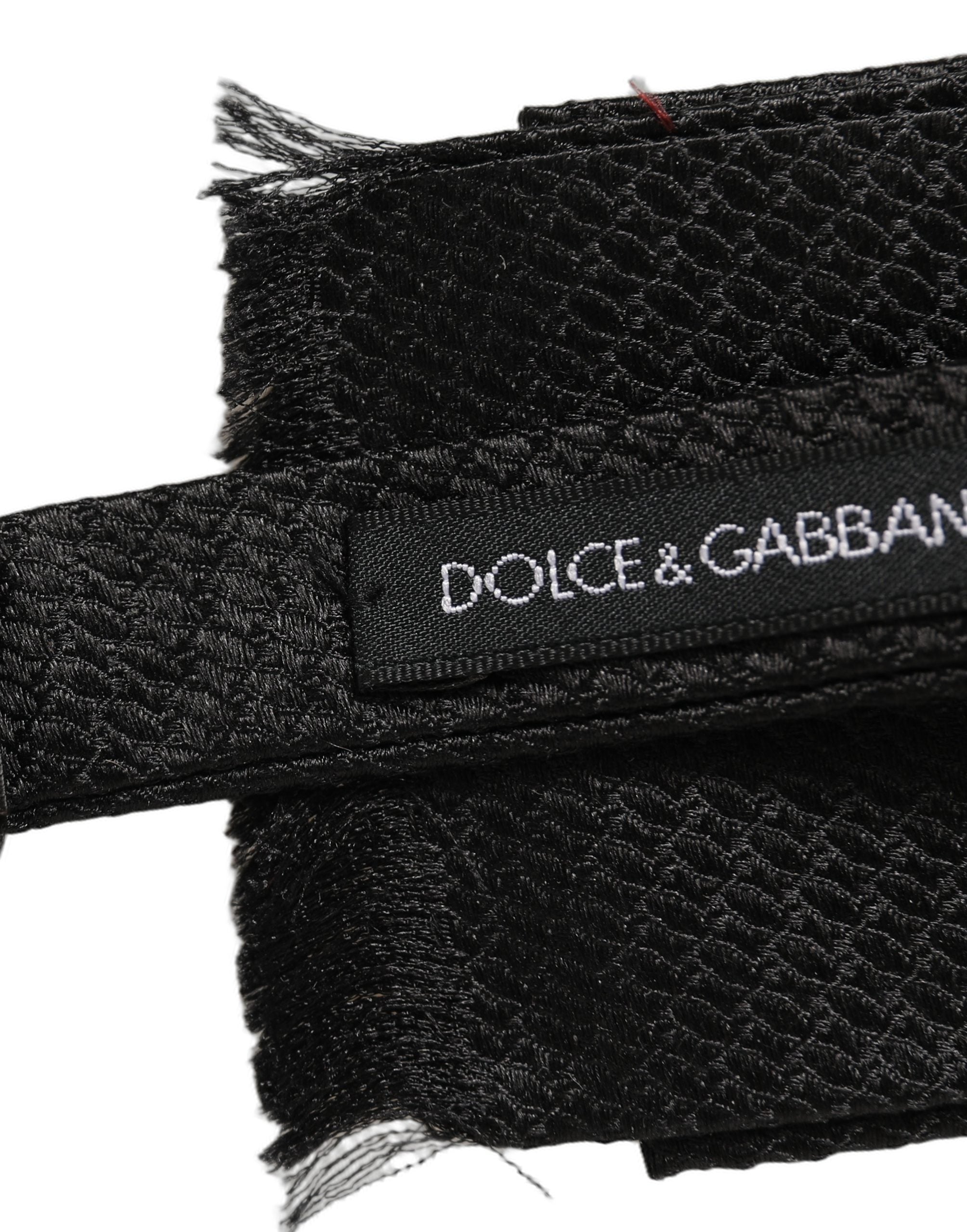 Dolce & Gabbana Herren Schwarze 100% Seide Verstellbare Hals Papillon Fliege