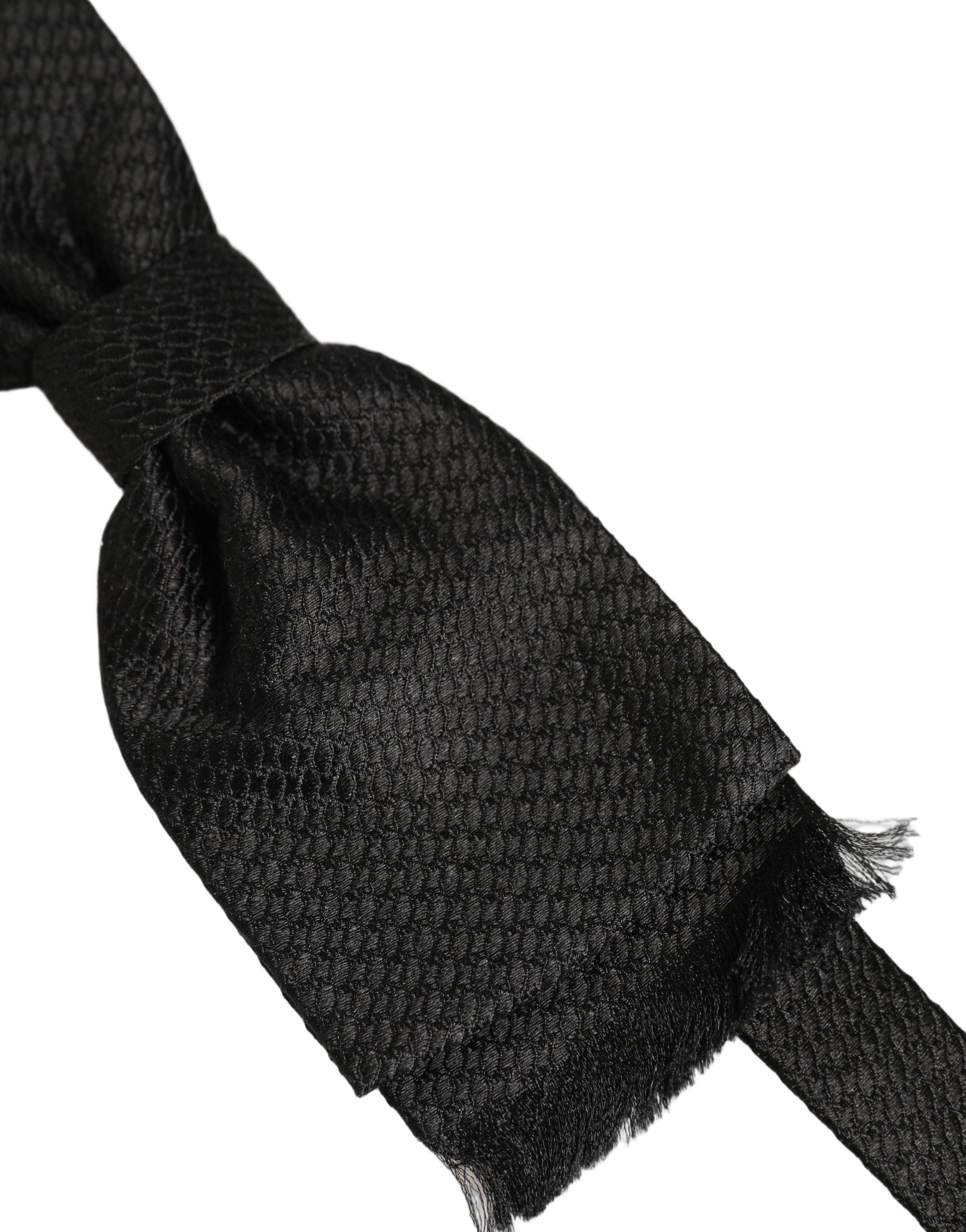 Dolce & Gabbana Herren Schwarze 100% Seide Verstellbare Hals Papillon Fliege