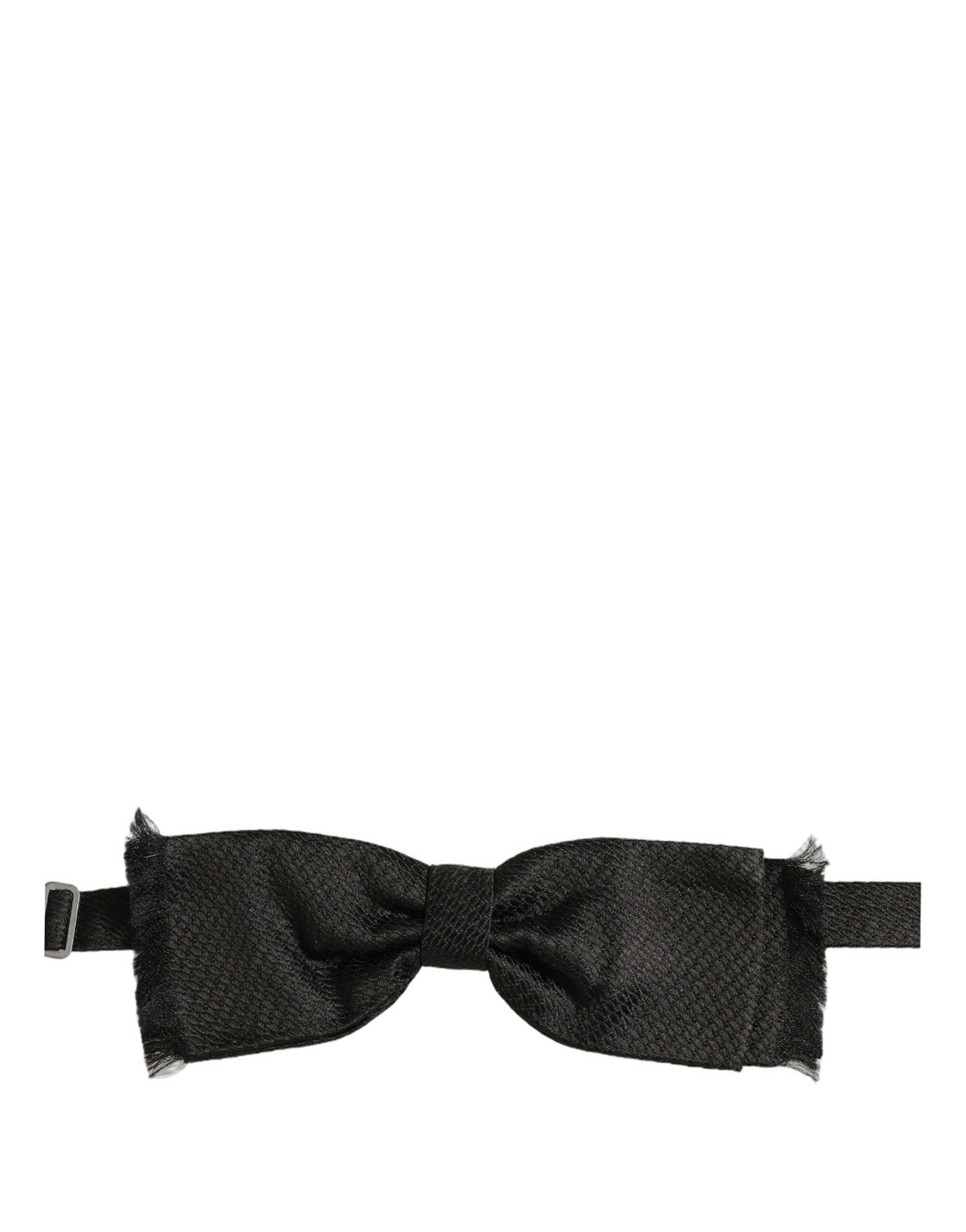 Dolce & Gabbana Herren Schwarze 100% Seide Verstellbare Hals Papillon Fliege