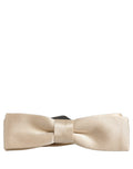 Dolce & Gabbana Herren Beige 100% Seide Verstellbare Krawatte Fliege