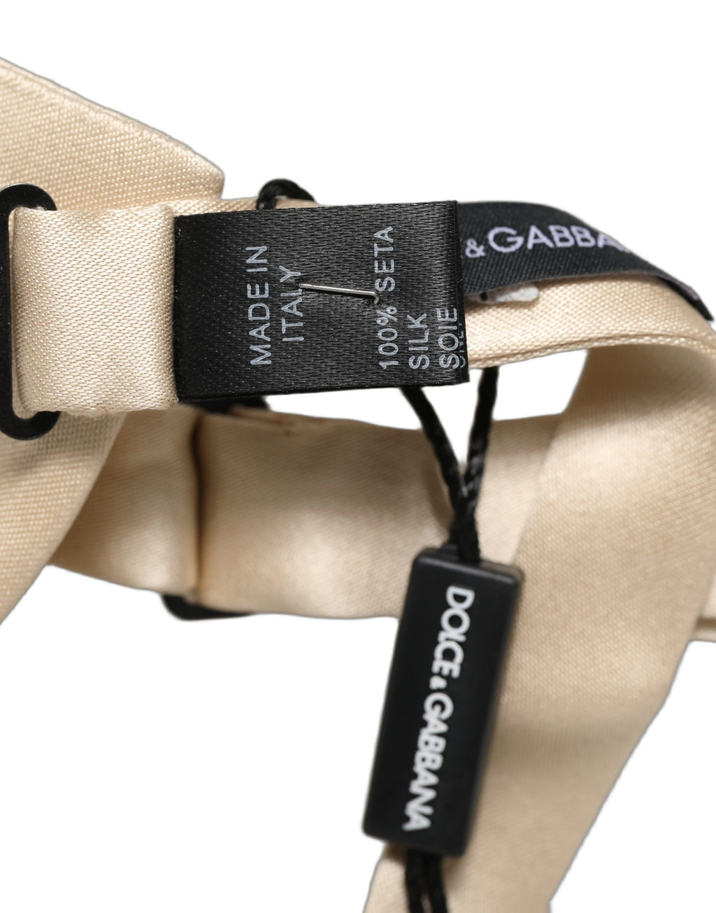 Dolce & Gabbana Herren Beige 100% Seide Verstellbare Krawatte Fliege