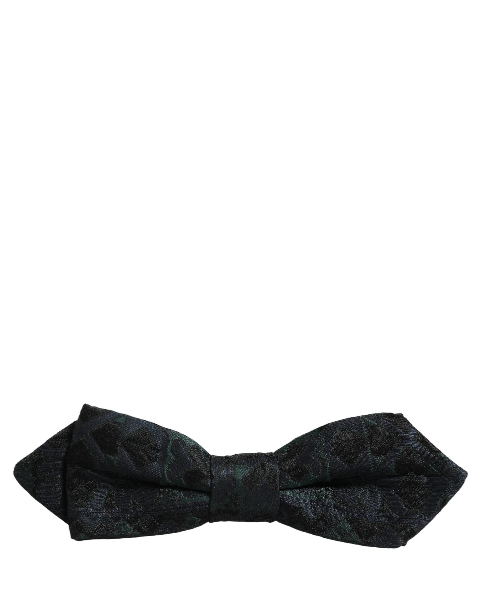 Dolce & Gabbana Herren Schwarze Grüne Paisley Krawatte mit verstellbarem Band