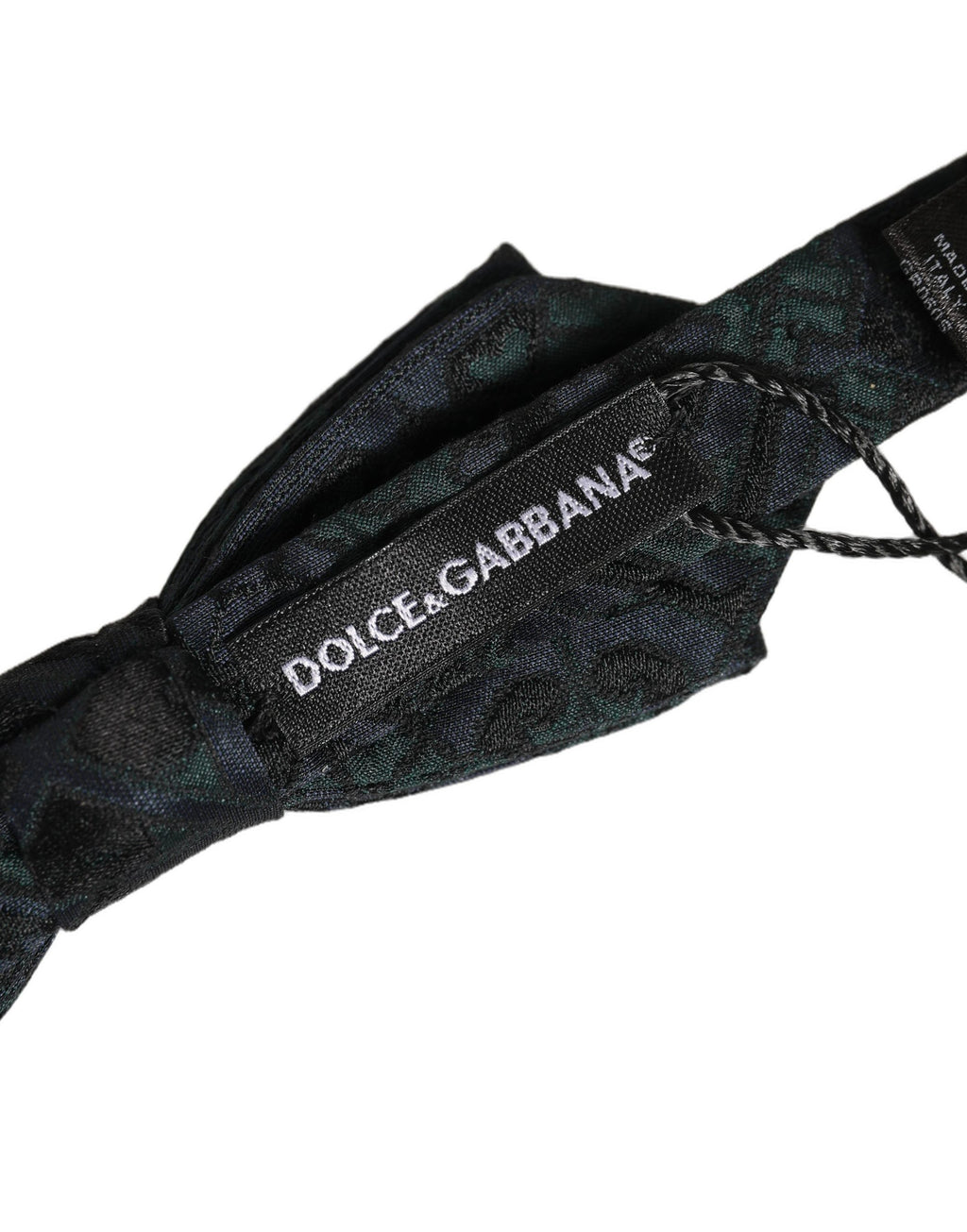 Dolce & Gabbana Herren Schwarze Grüne Paisley Krawatte mit verstellbarem Band