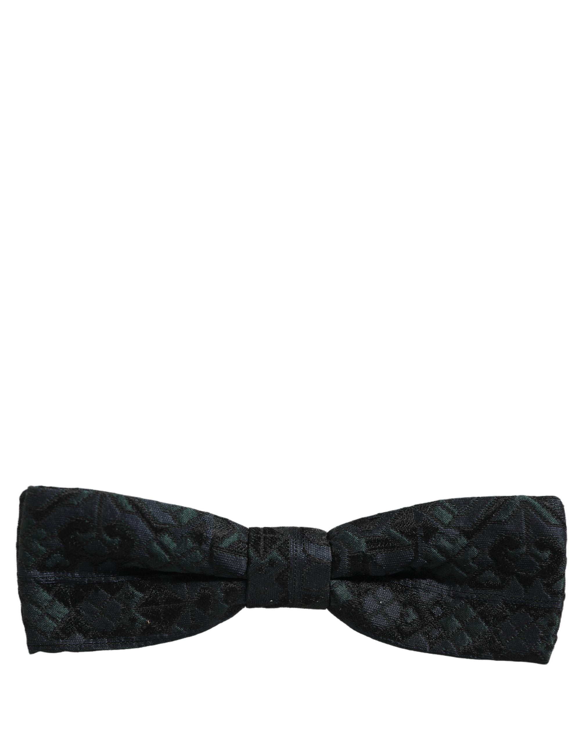 Dolce & Gabbana Herren Schwarze Grüne Paisley Krawatte mit verstellbarem Band