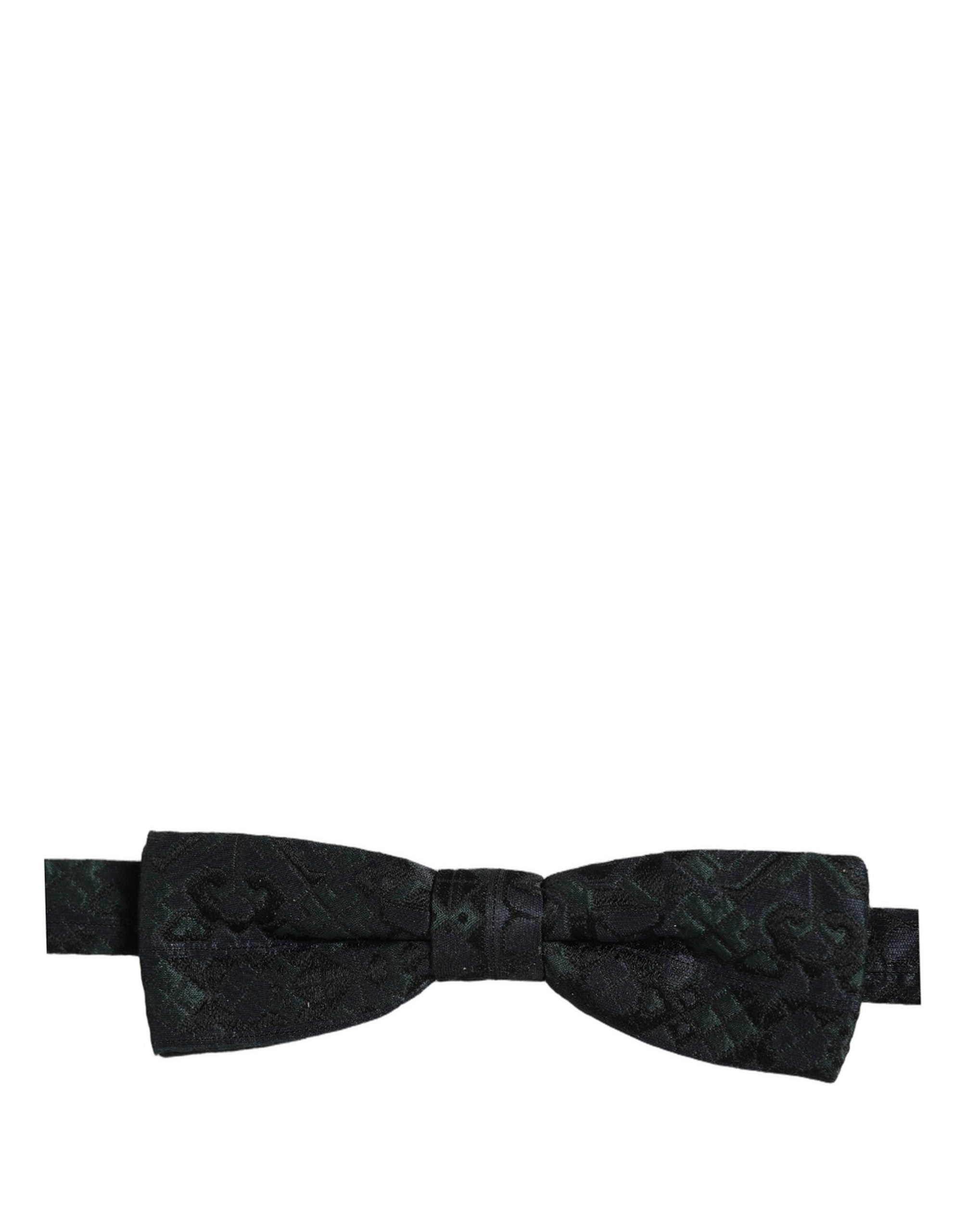 Dolce & Gabbana Herren Schwarze Grüne Paisley Krawatte mit verstellbarem Band