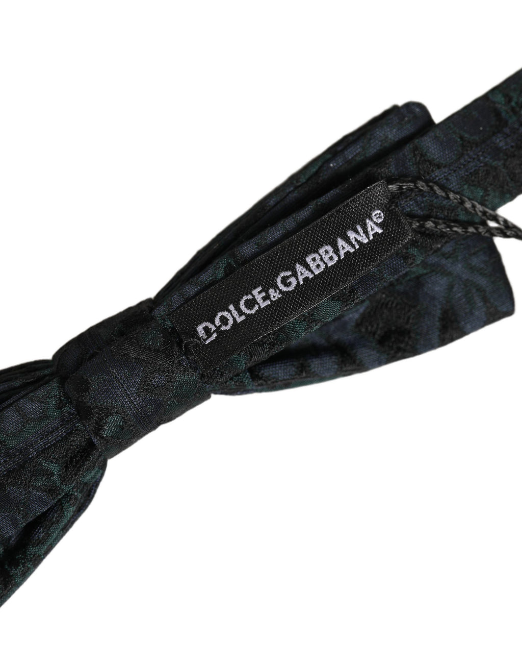 Dolce & Gabbana Herren Schwarze Grüne Paisley Krawatte mit verstellbarem Band
