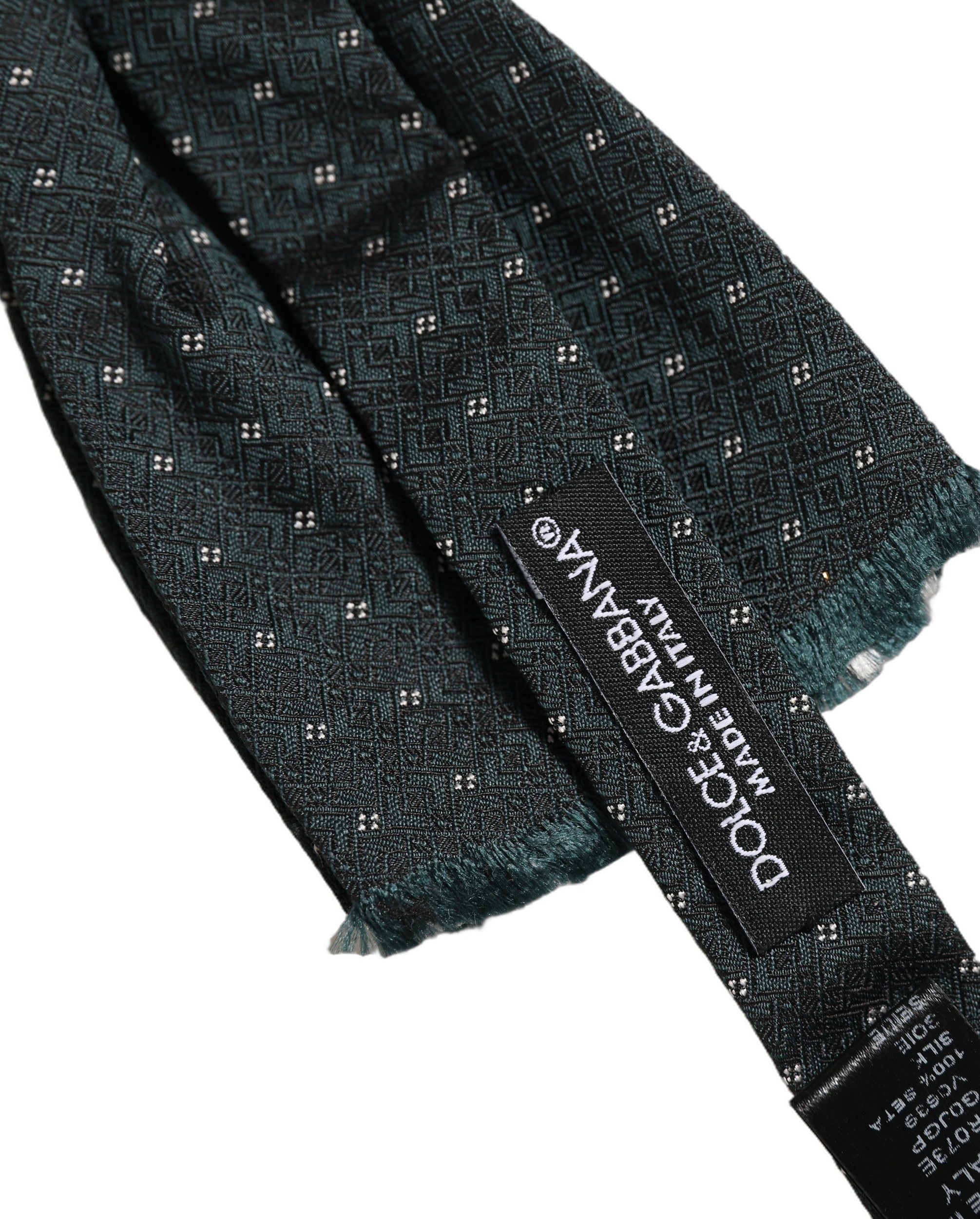 Dolce & Gabbana Herren Fliege mit grünem Muster, verstellbar