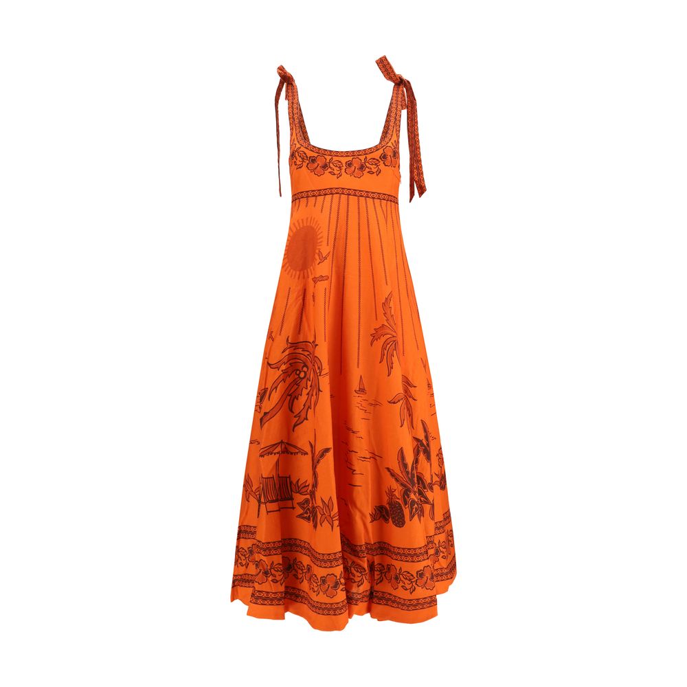 Alemais Oranger Leinen-Freizeitkleid