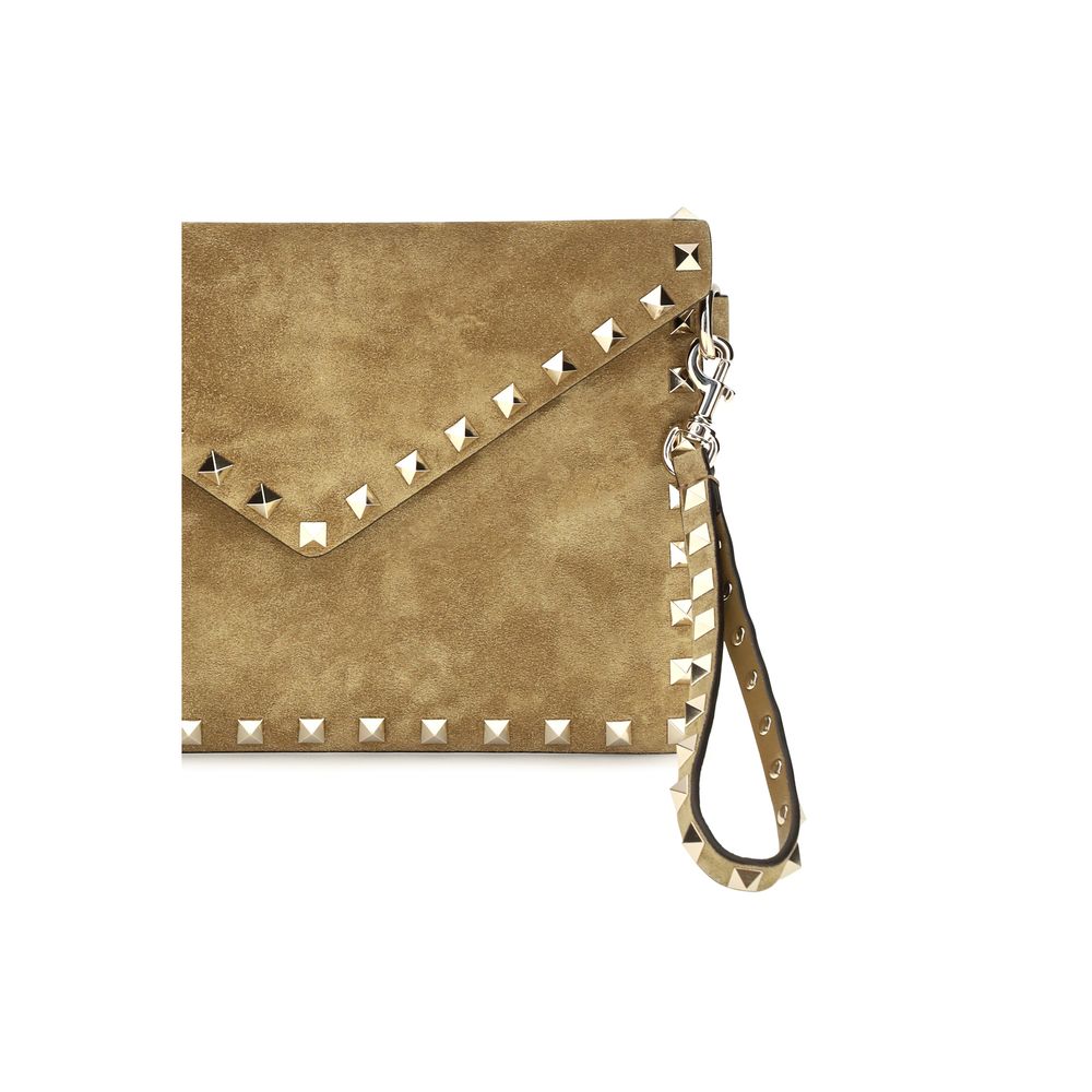 Valentino Garavani Beige Wildleder-Kupplungstasche