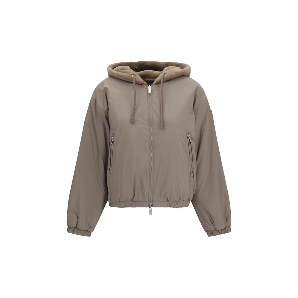 Moose Knuckles Brauner Kunstpelz-Sweatshirt