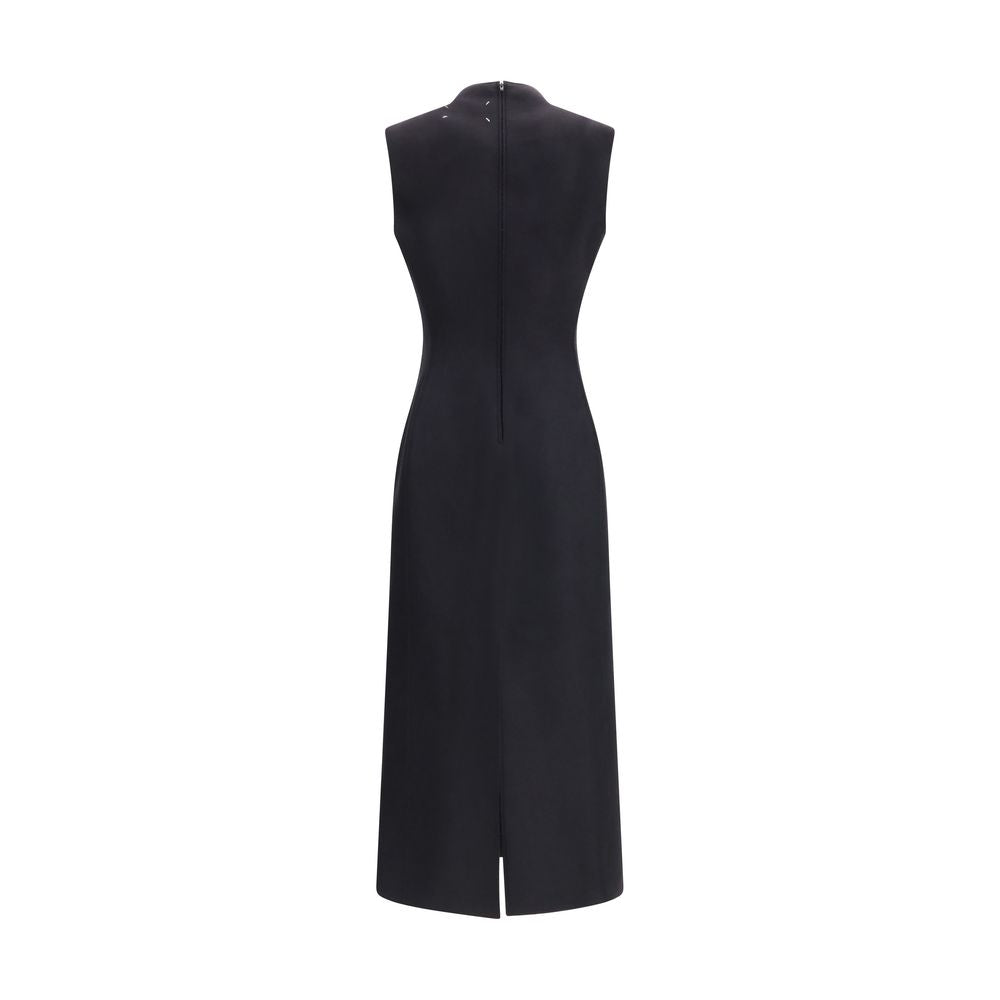 Maison Margiela Schwarzes Oves Aries Wollkleid