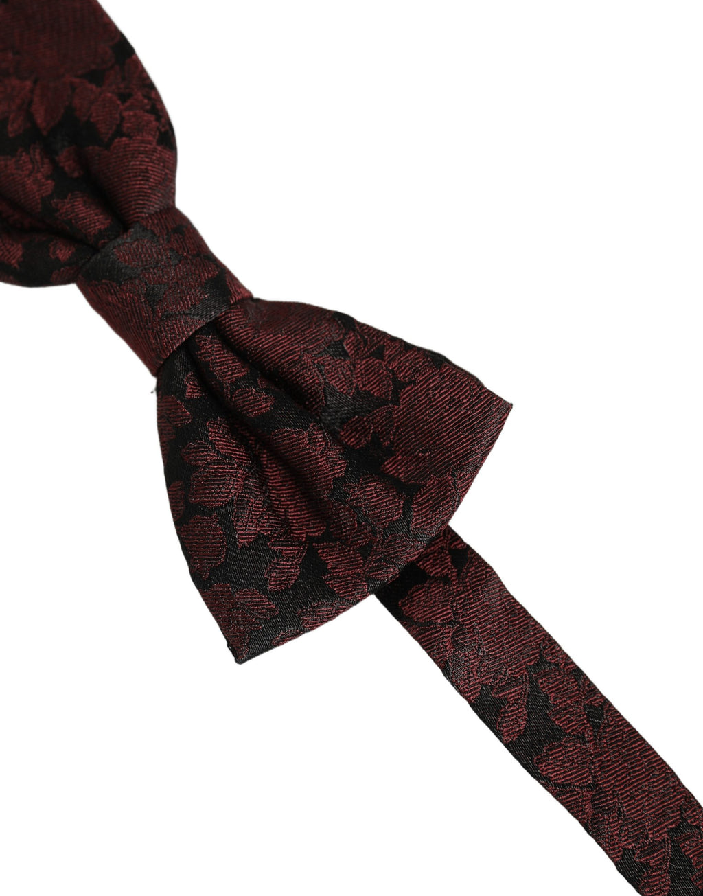 Dolce & Gabbana Herren Fliege aus Seide in Bordeauxrot mit Blumenmuster und verstellbarem Band