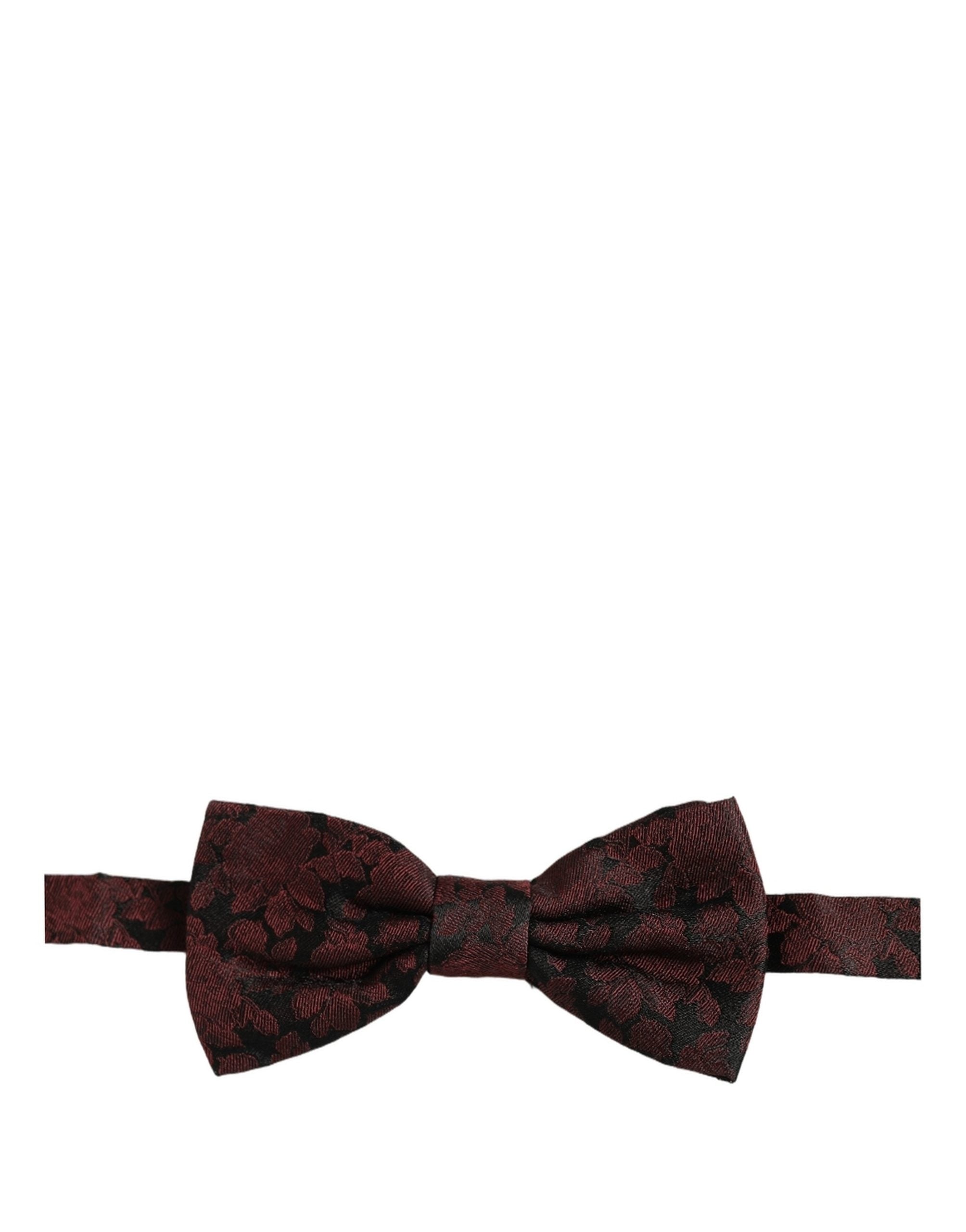 Dolce & Gabbana Herren Fliege aus Seide in Bordeauxrot mit Blumenmuster und verstellbarem Band