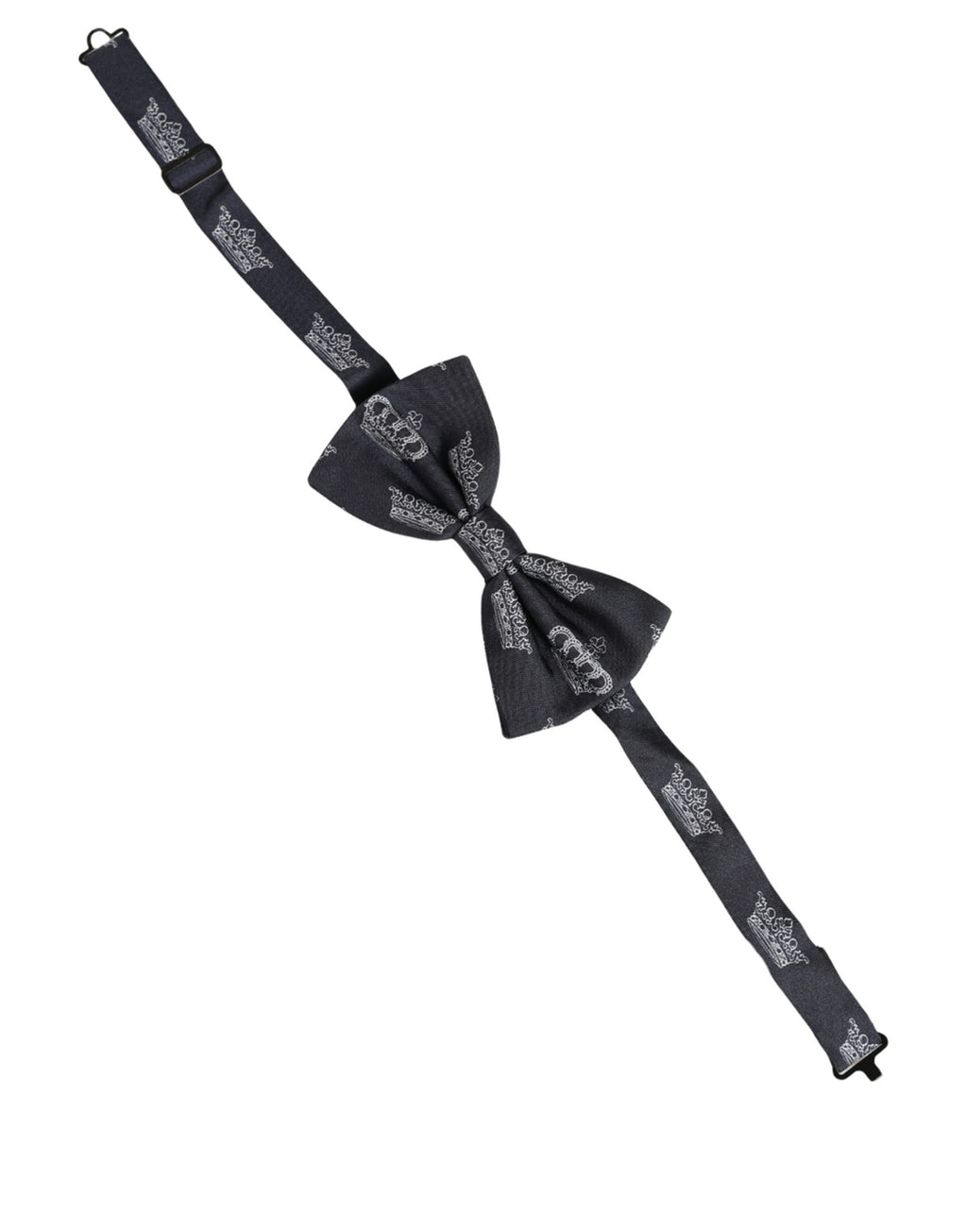 Dolce & Gabbana Herren Schwarze Krone Seide Verstellbare Hals Papillon Fliege