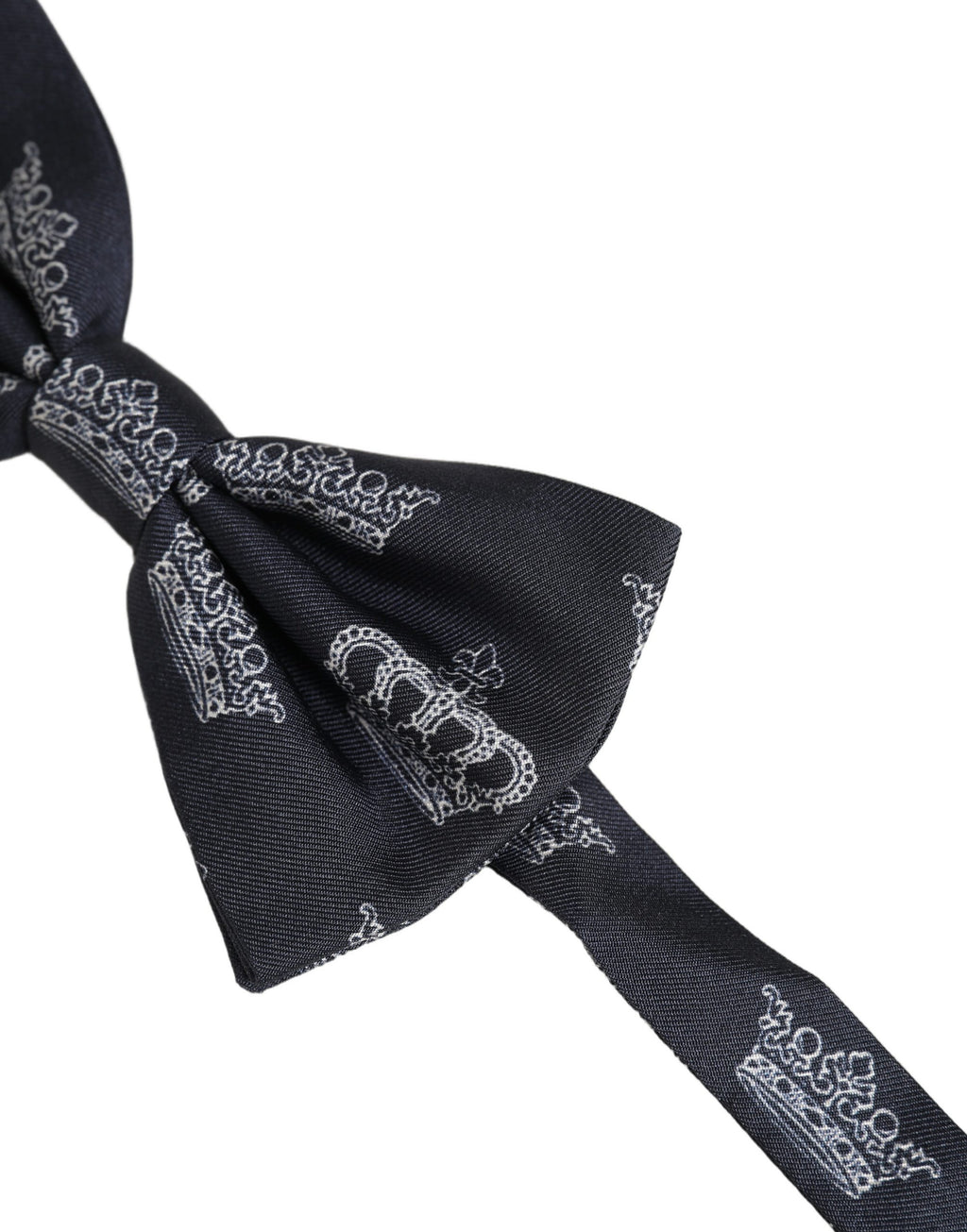 Dolce & Gabbana Herren Schwarze Krone Seide Verstellbare Hals Papillon Fliege