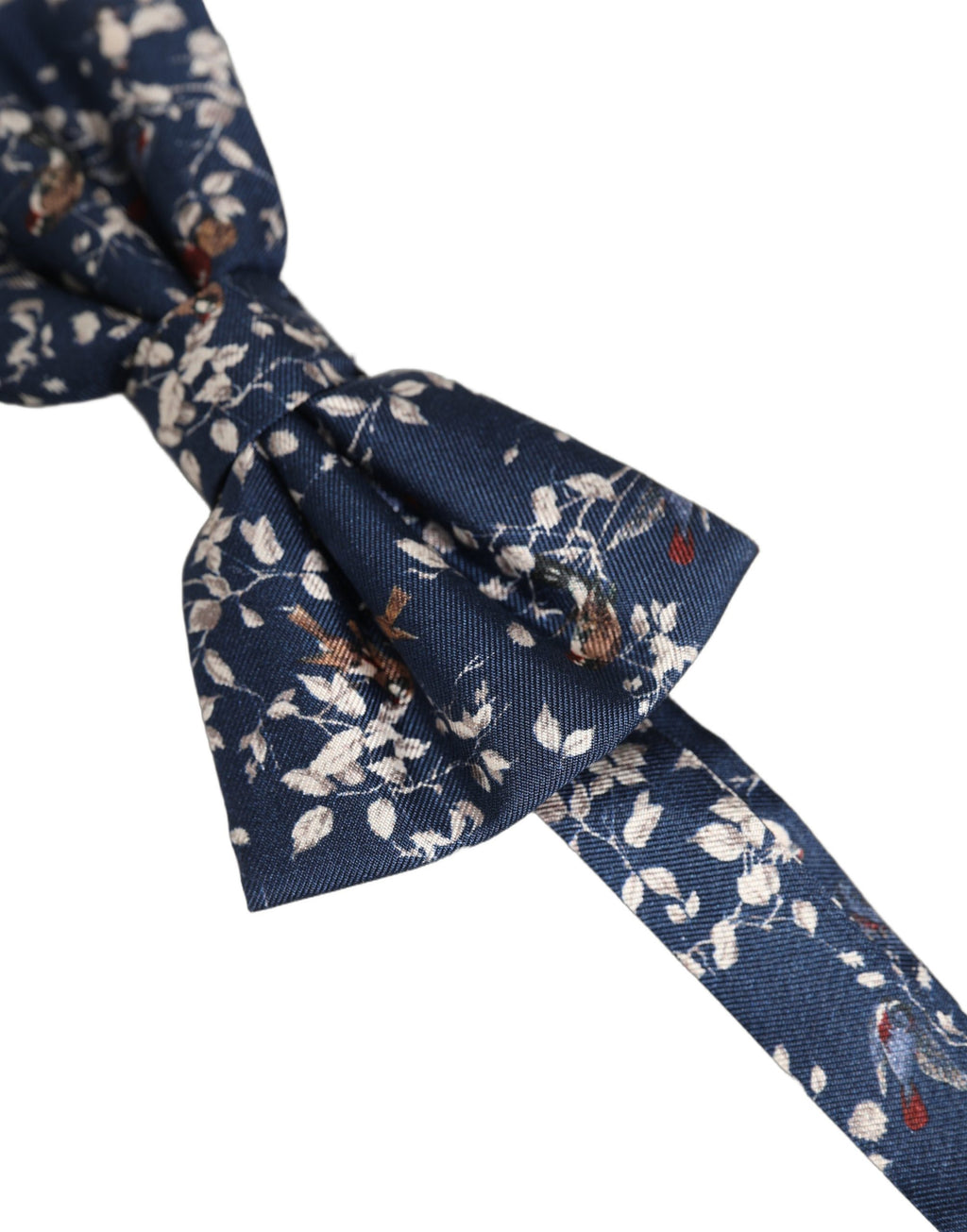 Dolce & Gabbana Herren Navy Blau Floral Verstellbare Hals Papillon Fliege