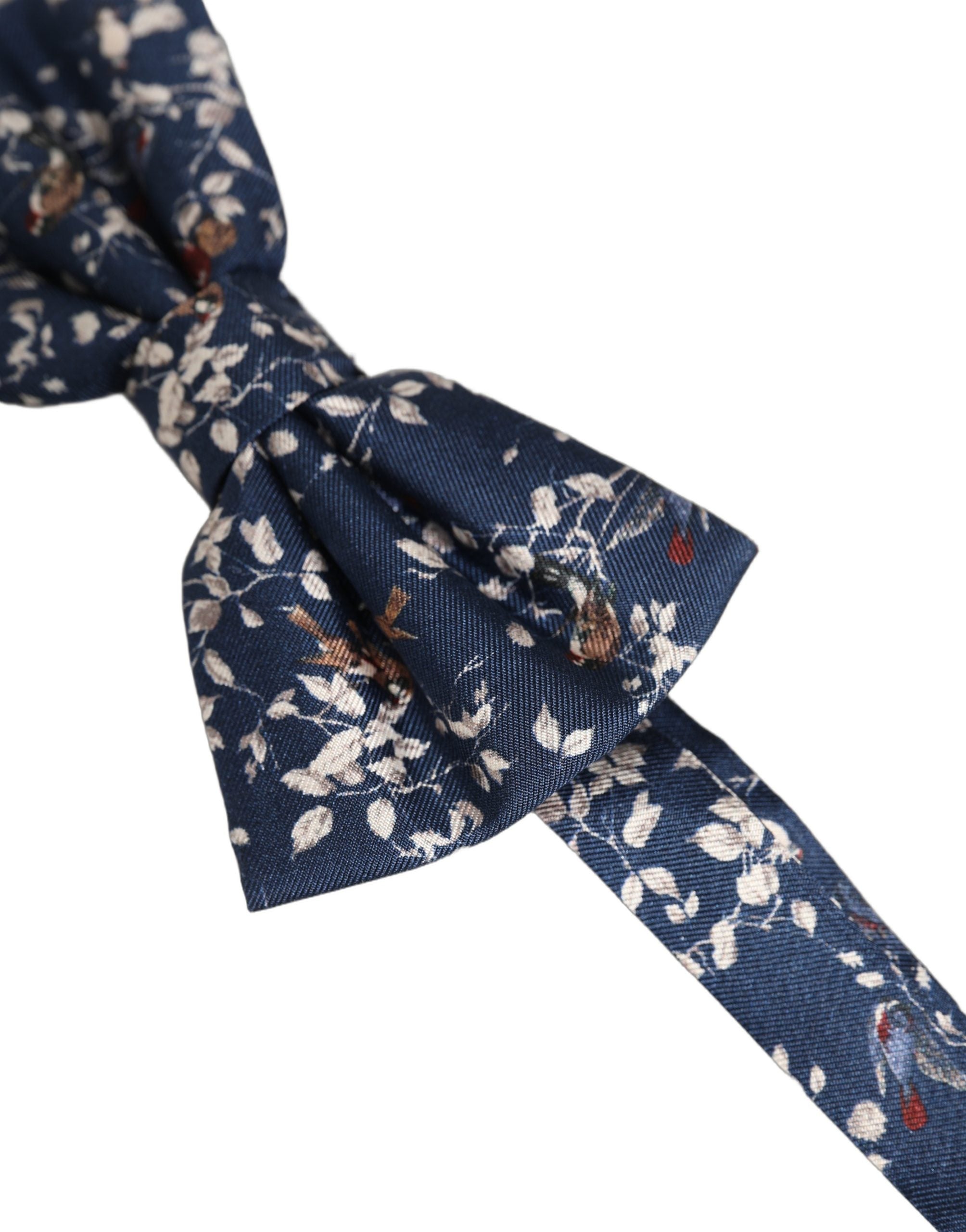 Dolce & Gabbana Herren Navy Blau Floral Verstellbare Hals Papillon Fliege