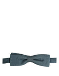 Dolce & Gabbana Herren Fliege aus 100% Seide, Stahlblau, Verstellbar