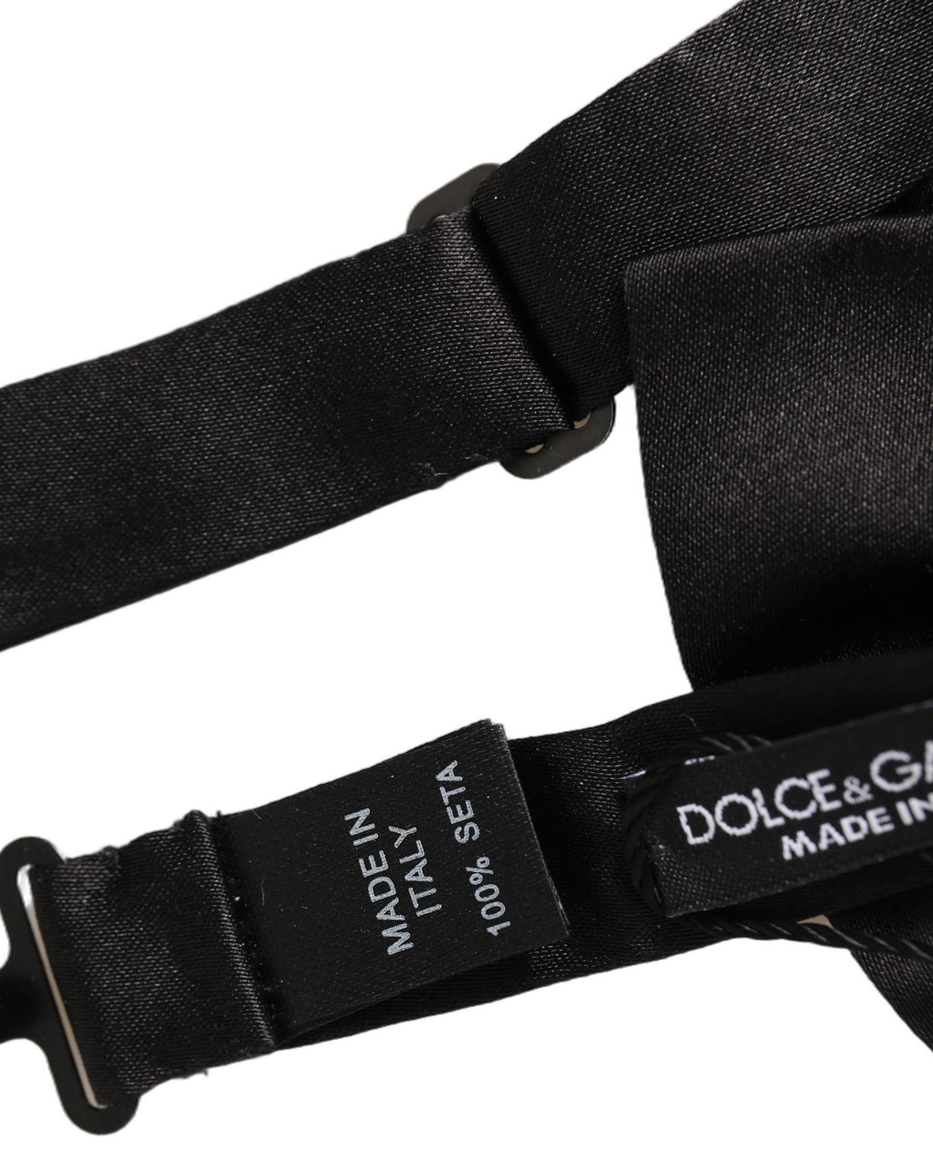 Dolce & Gabbana Herren Schwarze 100% Seide Verstellbare Krawatte Fliege
