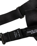 Dolce & Gabbana Herren Schwarze 100% Seide Verstellbare Krawatte Fliege